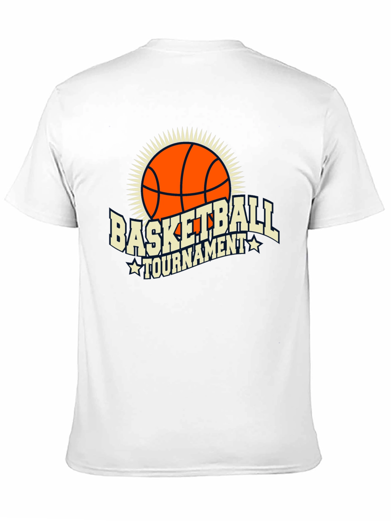Basketball Tournament Graphic Tee - Black Cotton T-Shirt