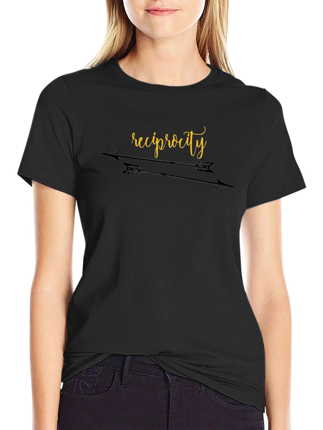 Reciprocity Graphic Print Black T-Shirt