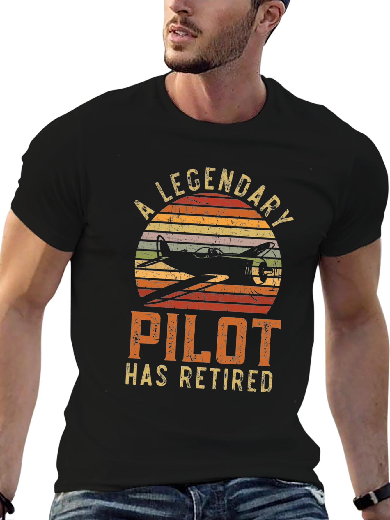 A Legendary Pilot Retired Black T-Shirt