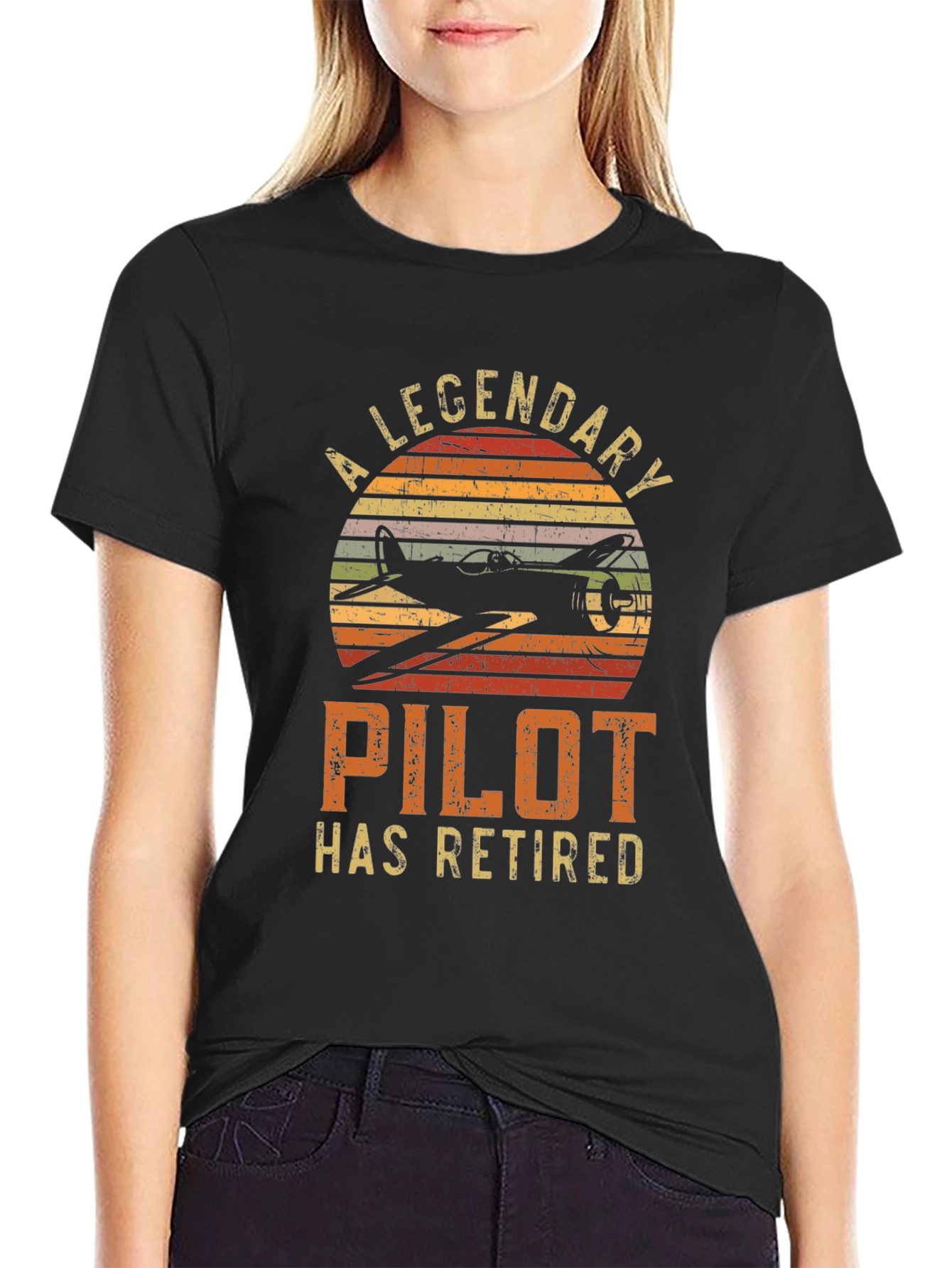 A Legendary Pilot Retired Black T-Shirt