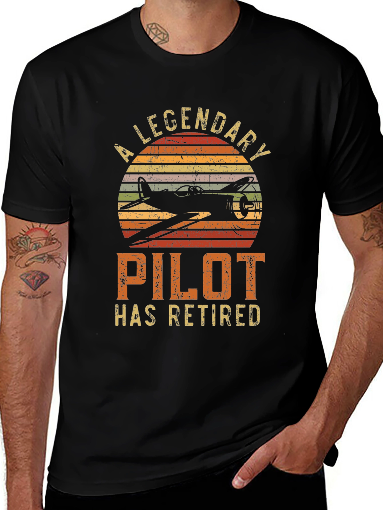 A Legendary Pilot Retired Black T-Shirt
