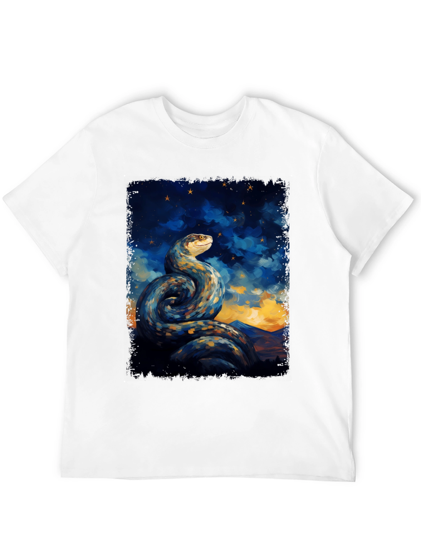 Snake Constellation Graphic Tee - Black Cotton Comfort