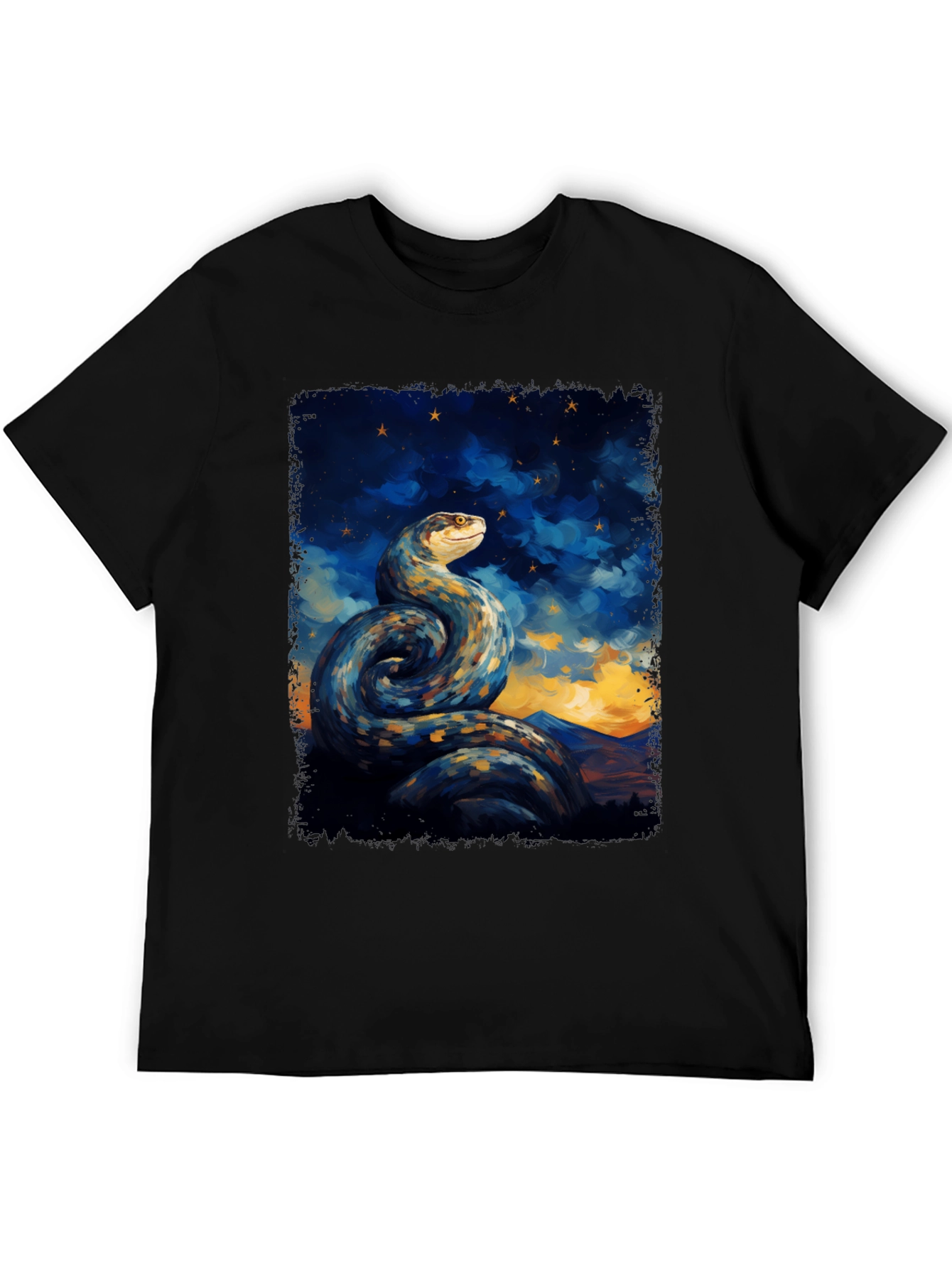 Snake Constellation Graphic Tee - Black Cotton Comfort