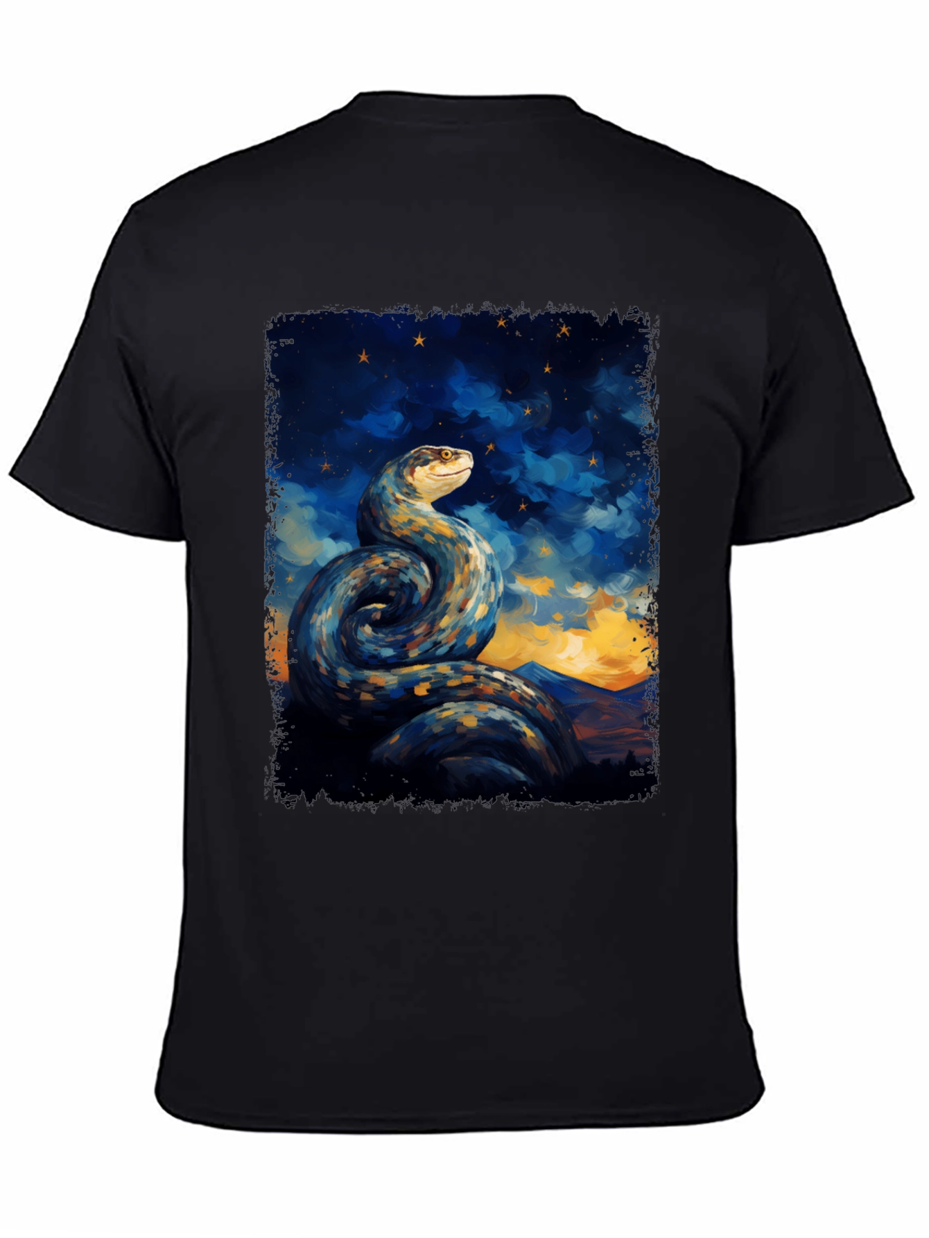 Snake Constellation Graphic Tee - Black Cotton Comfort