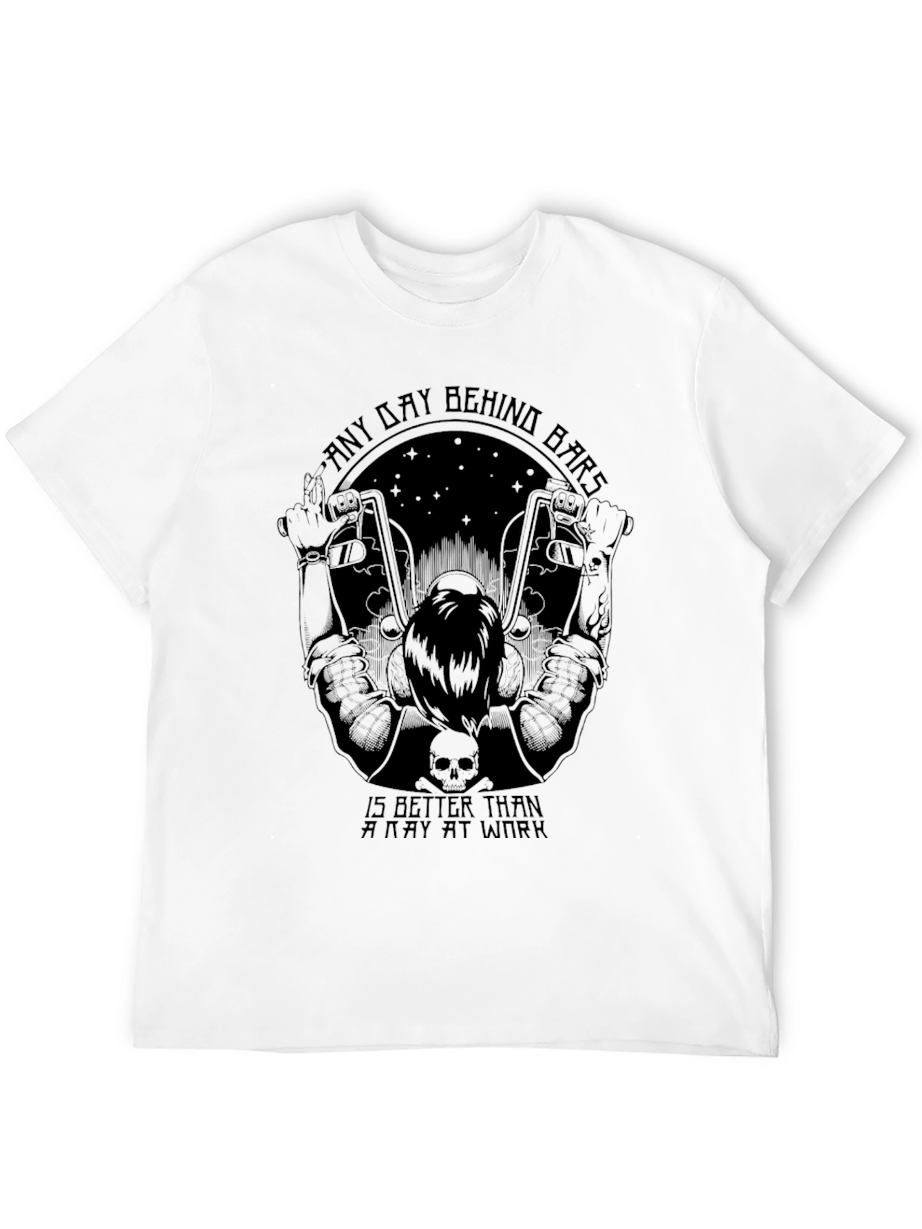 Biker Any Day Behind Bars Graphic Tee