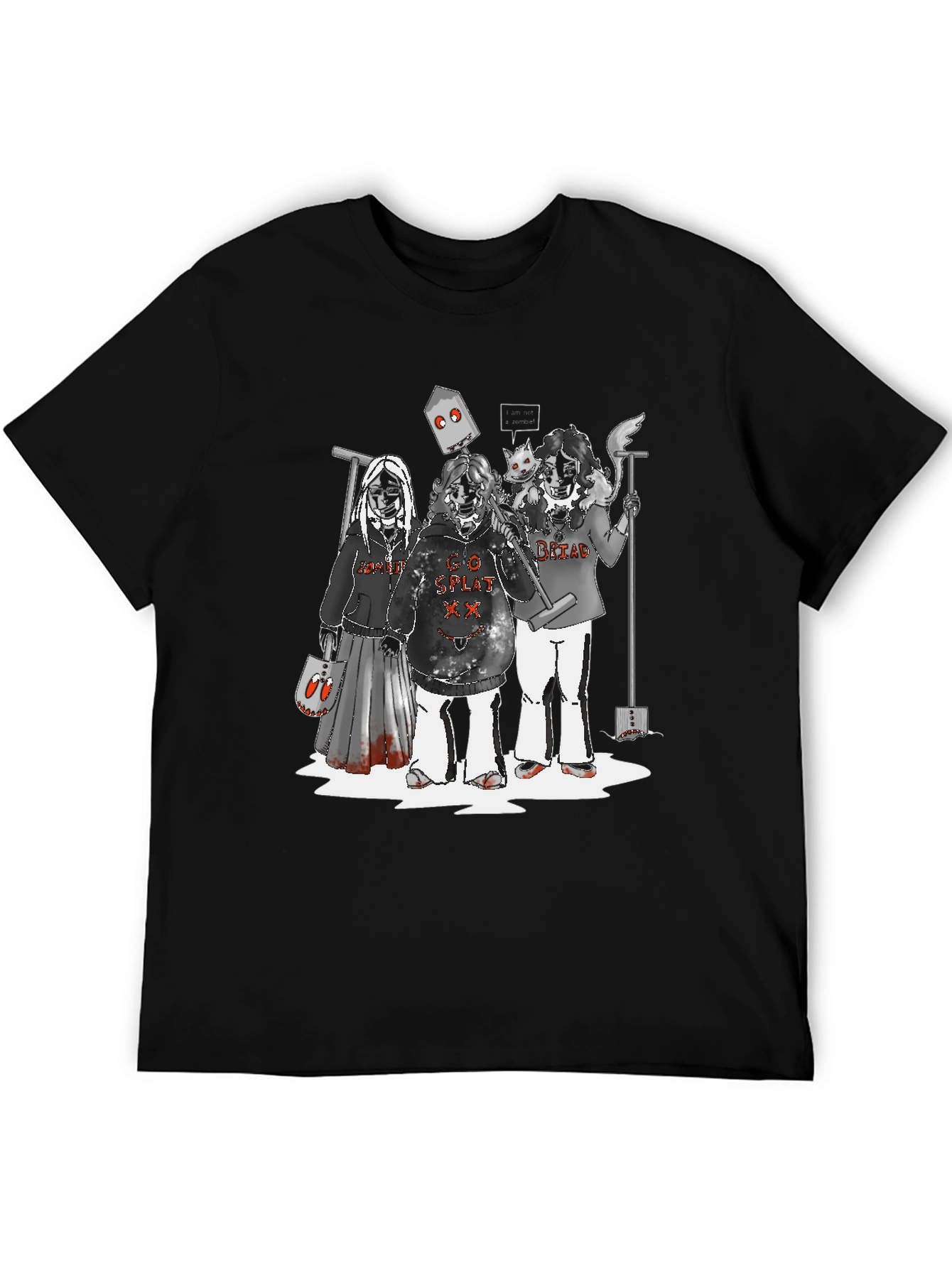 Spooky Black T-Shirt with Graphic Print