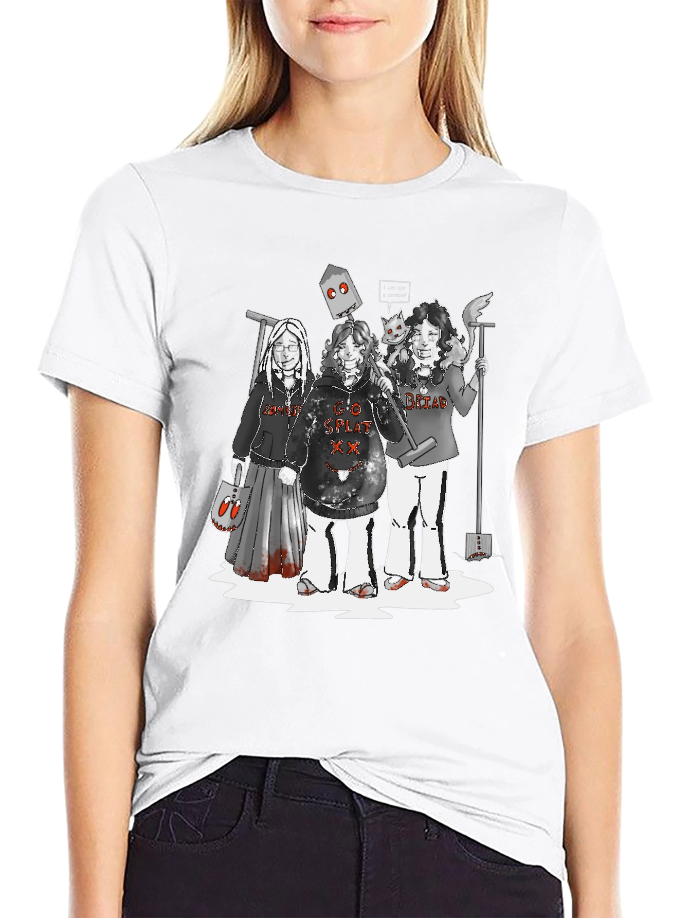 Spooky Black T-Shirt with Graphic Print