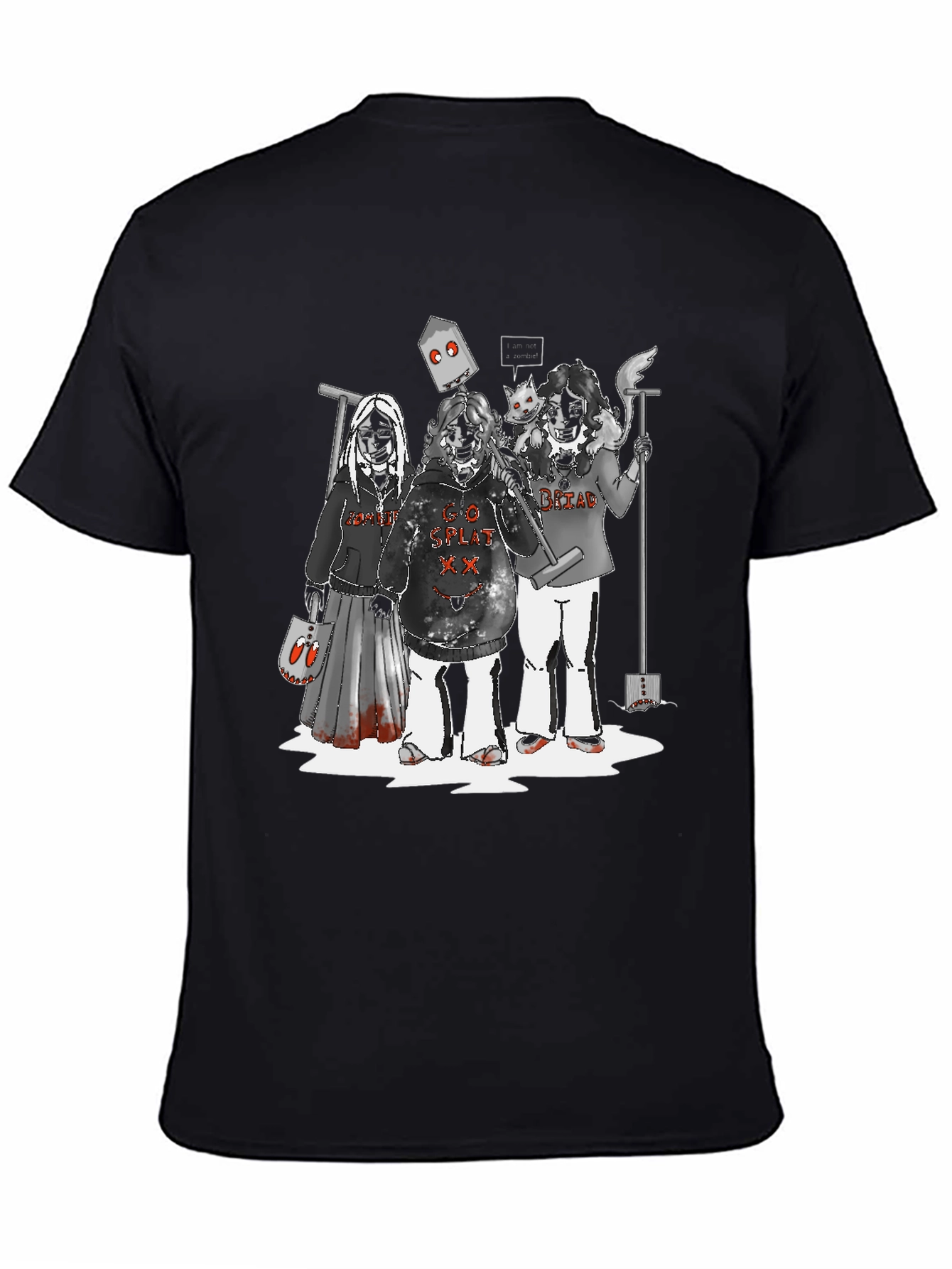 Spooky Black T-Shirt with Graphic Print