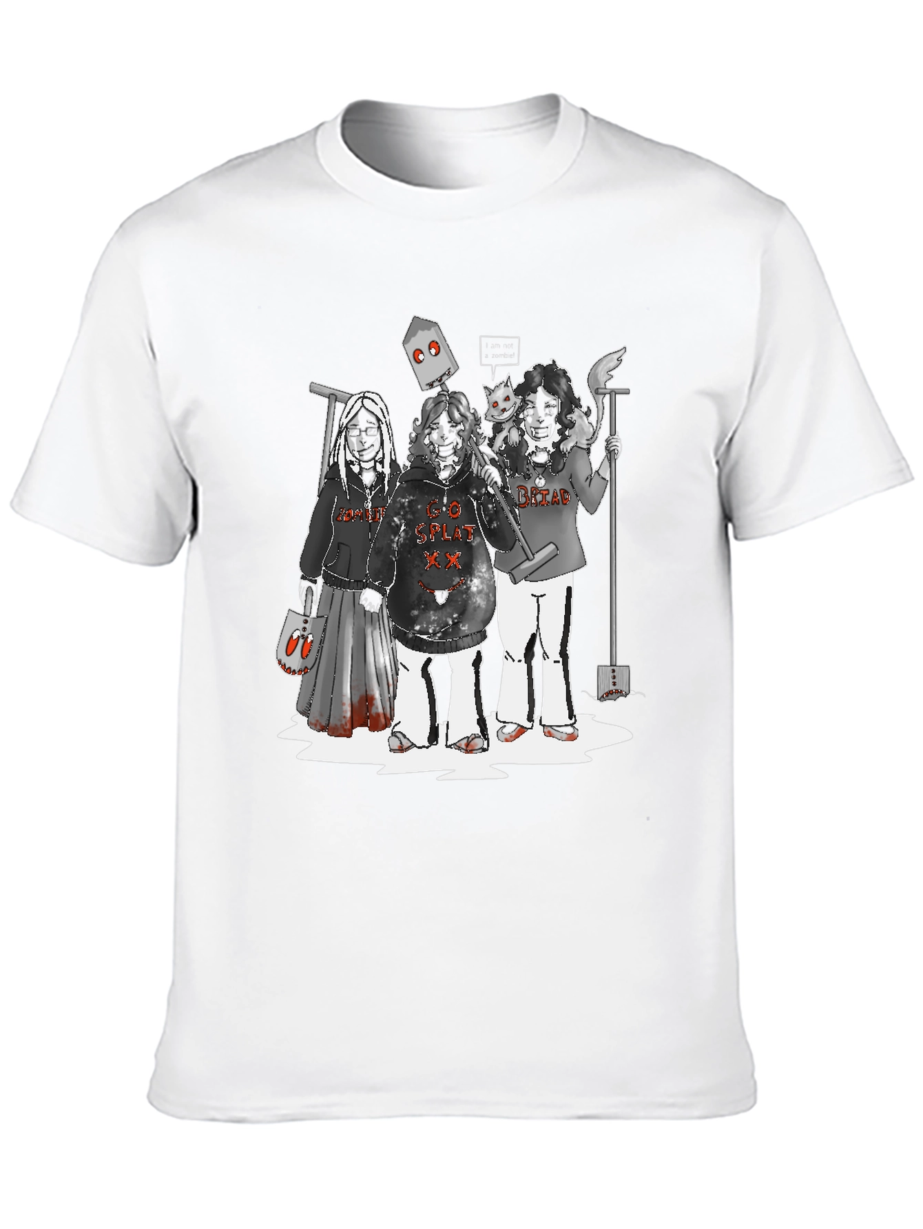 Spooky Black T-Shirt with Graphic Print