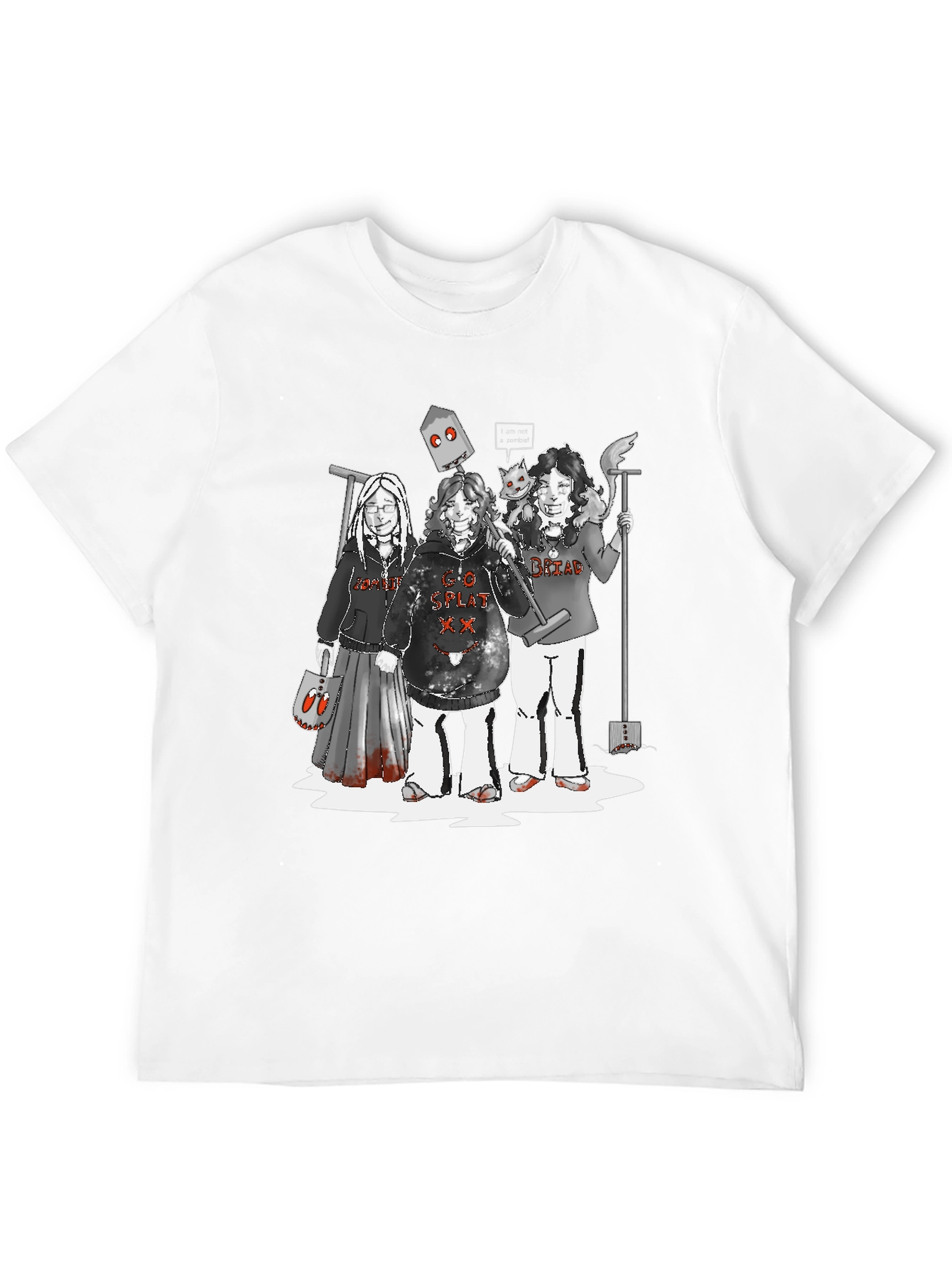 Spooky Black T-Shirt with Graphic Print