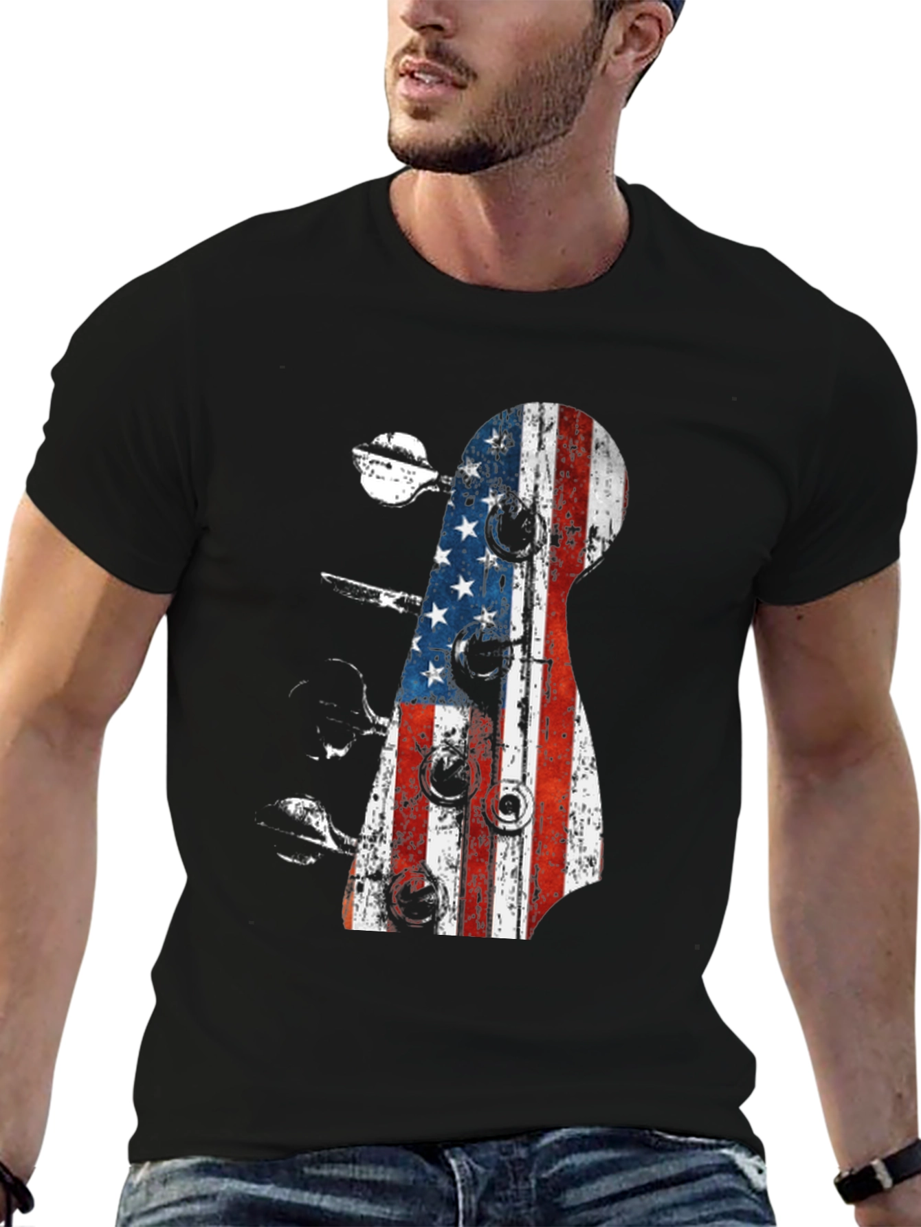 American Flag Guitar T-Shirt