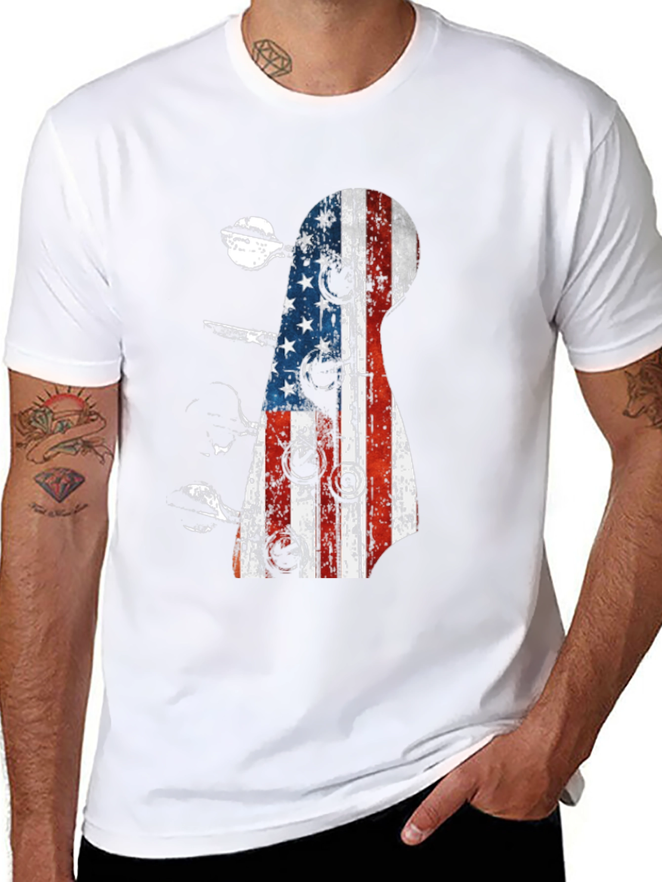 American Flag Guitar T-Shirt