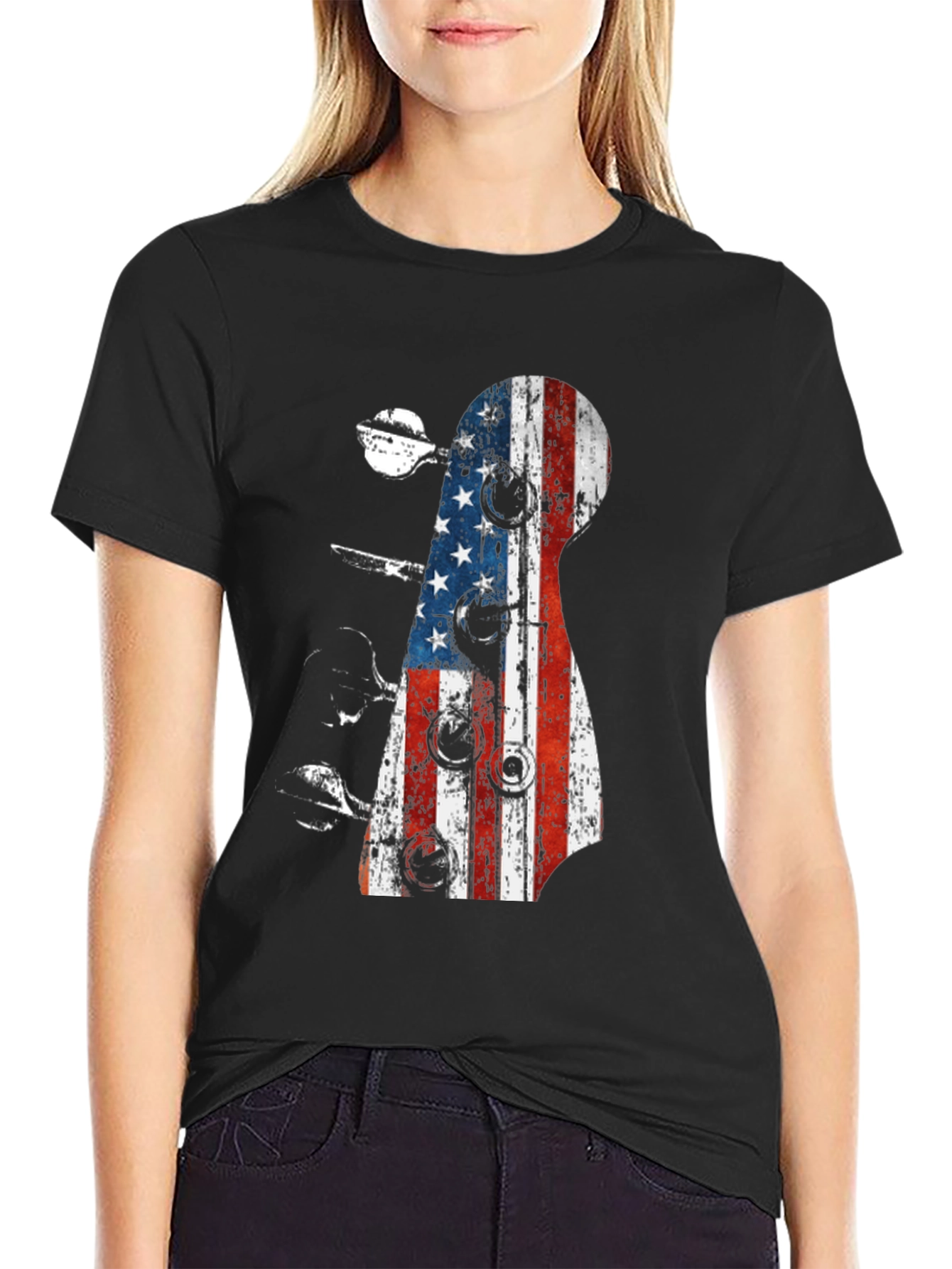 American Flag Guitar T-Shirt