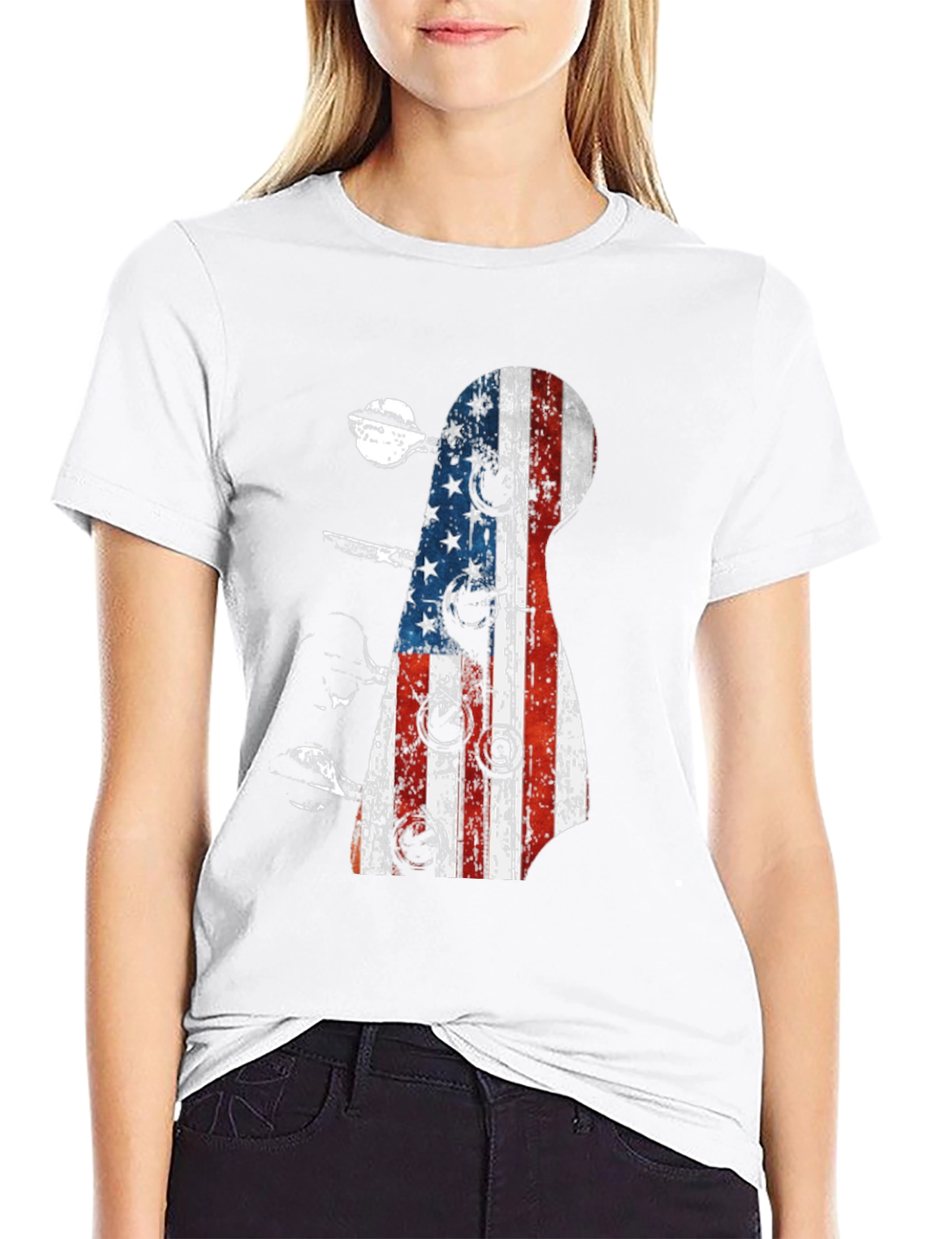 American Flag Guitar T-Shirt
