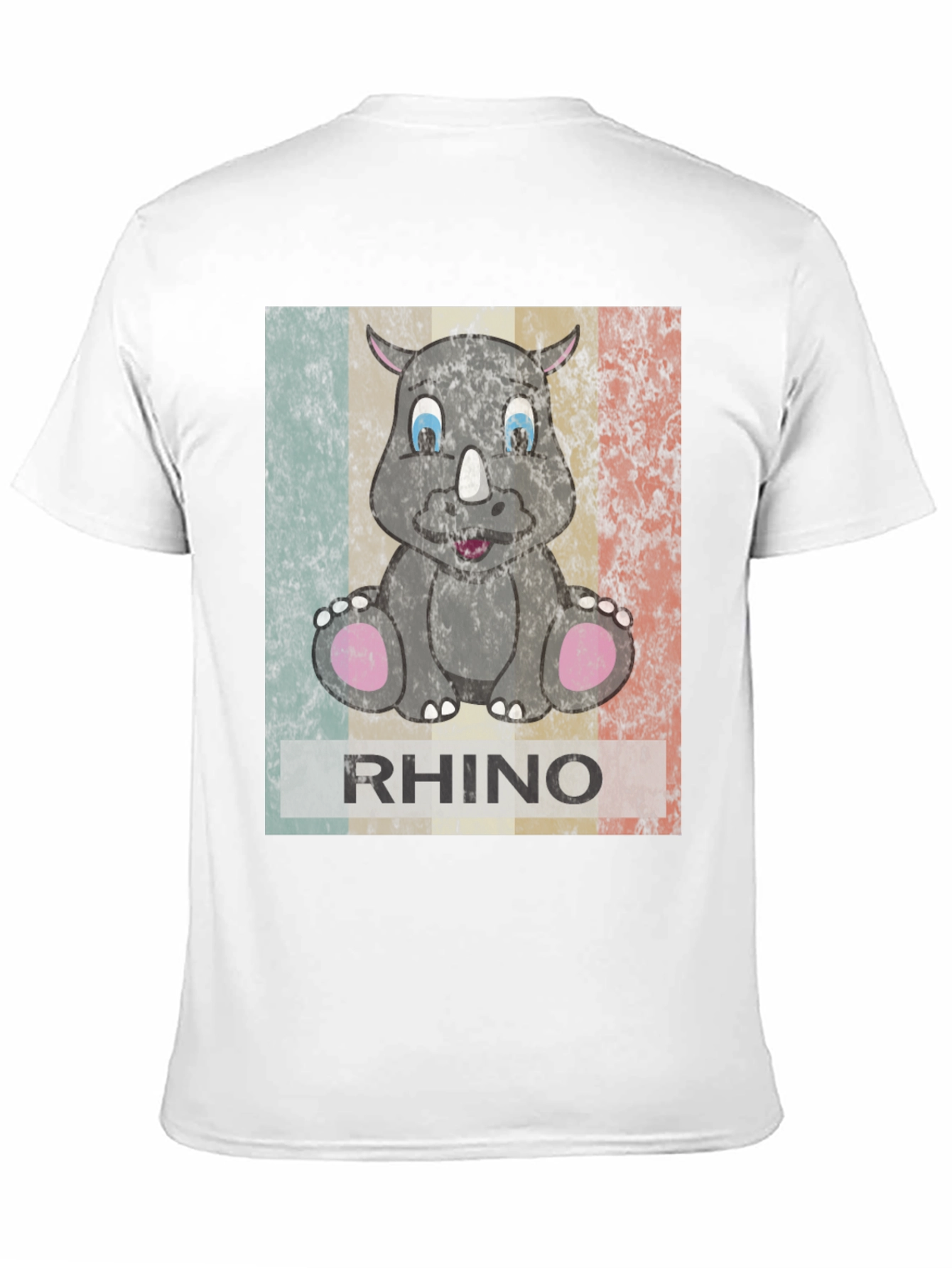 Retro Rhino Graphic T-Shirt - Mens Black Tee