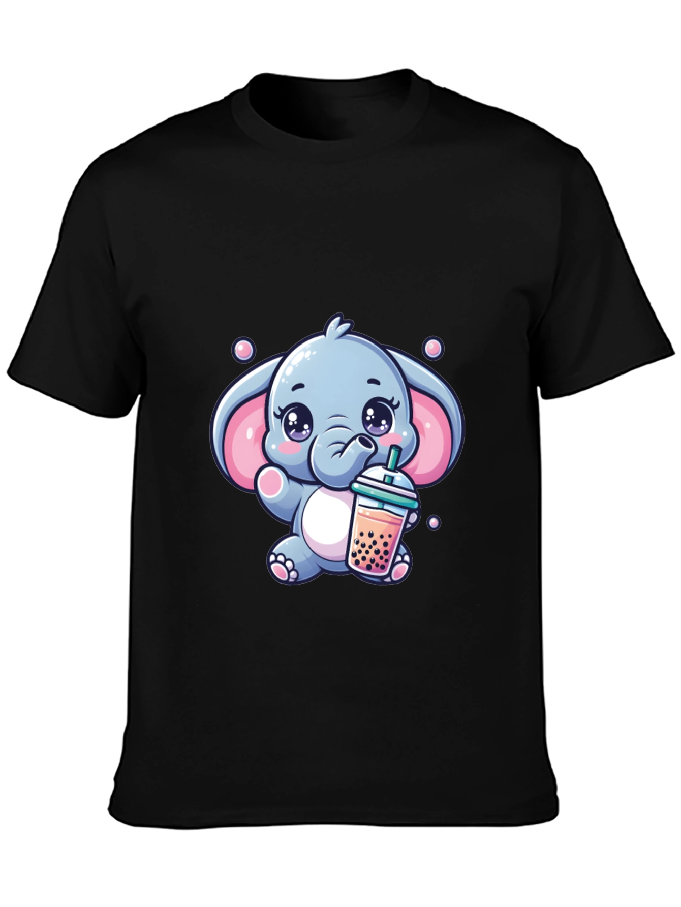 Cute Elephant Bubble Tea Graphic Tee