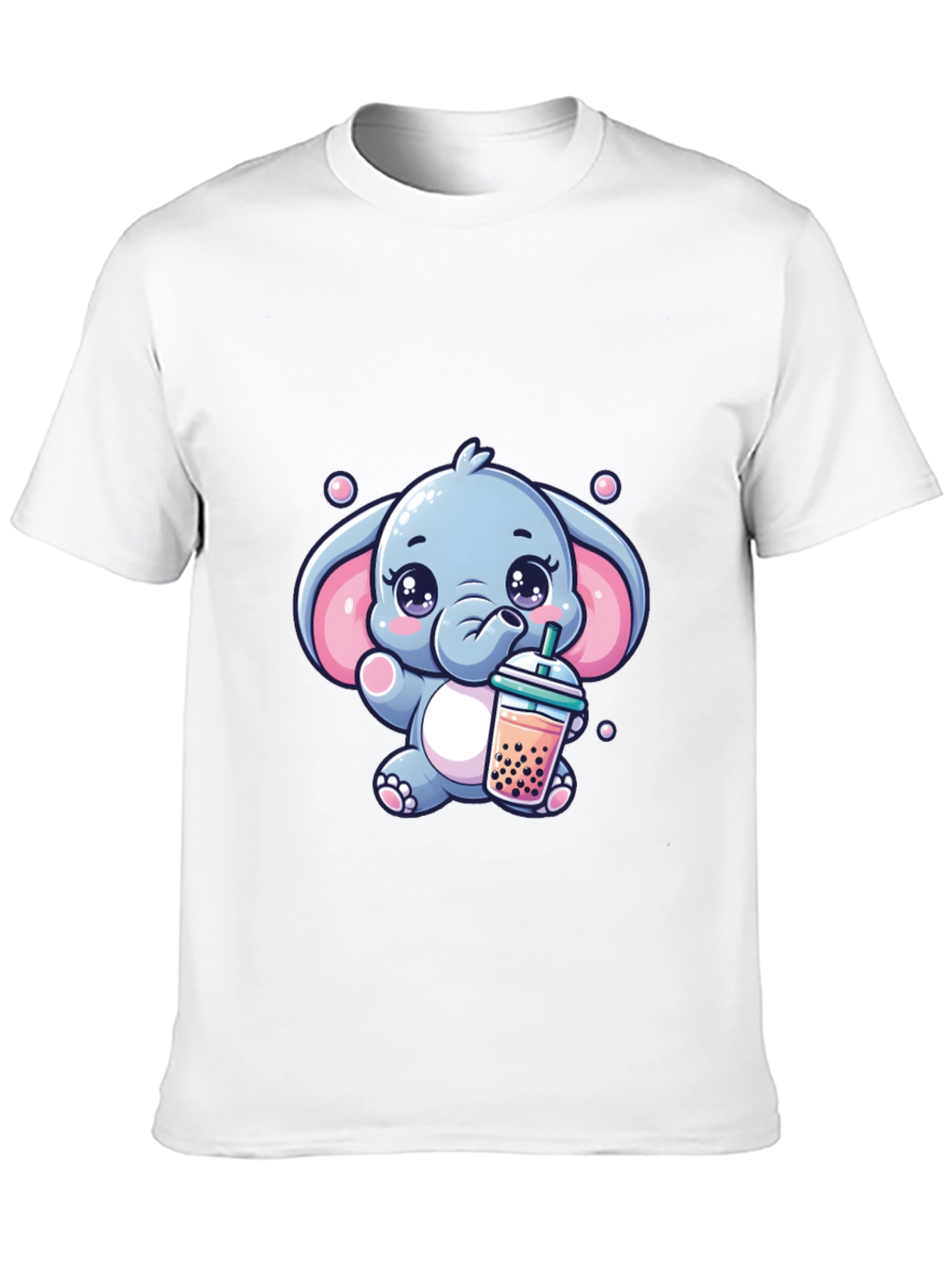 Cute Elephant Bubble Tea Graphic Tee