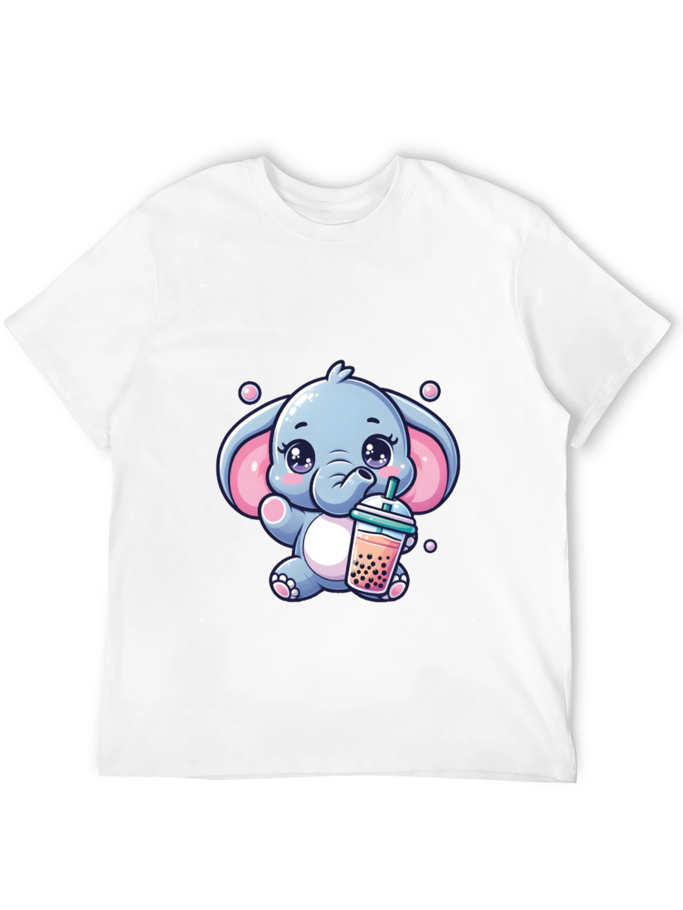 Cute Elephant Bubble Tea Graphic Tee