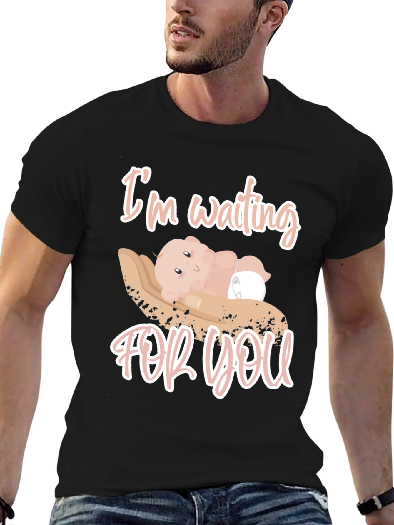 Cute Im Waiting For You Baby Graphic Tee