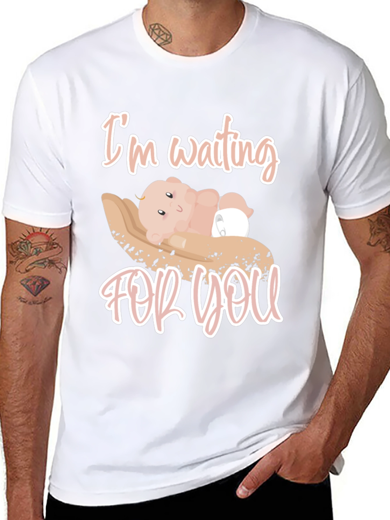 Cute Im Waiting For You Baby Graphic Tee