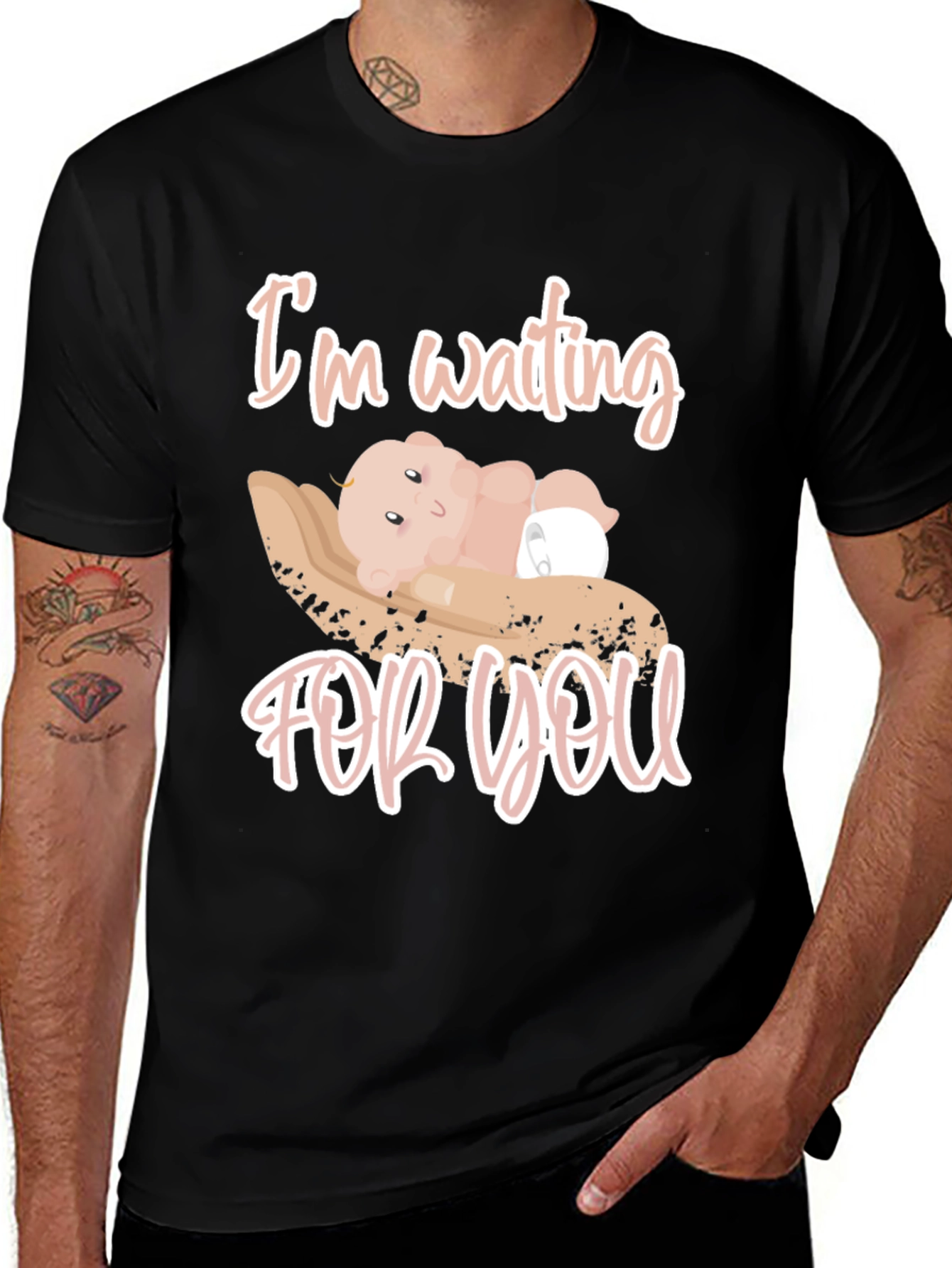 Cute Im Waiting For You Baby Graphic Tee