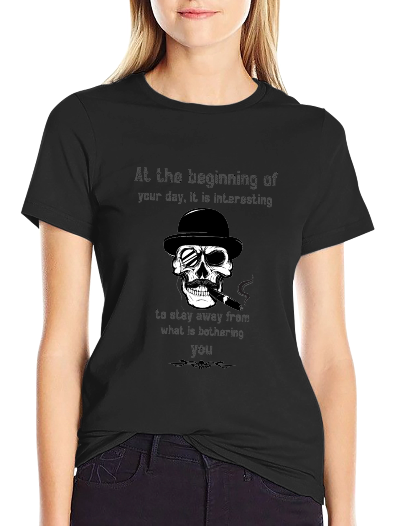 Skull Cigar Graphic T-Shirt