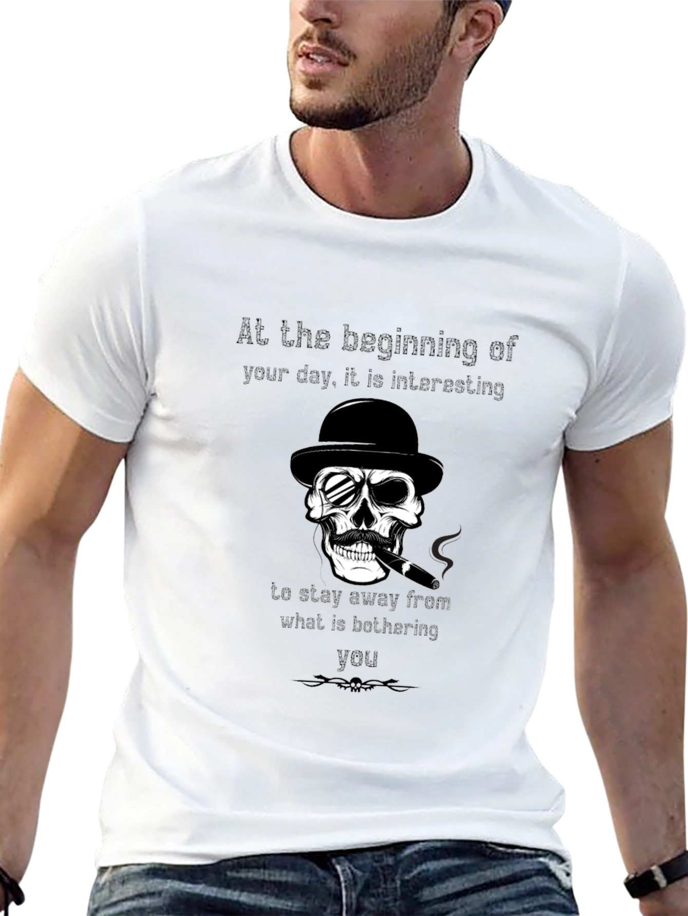 Skull Cigar Graphic T-Shirt