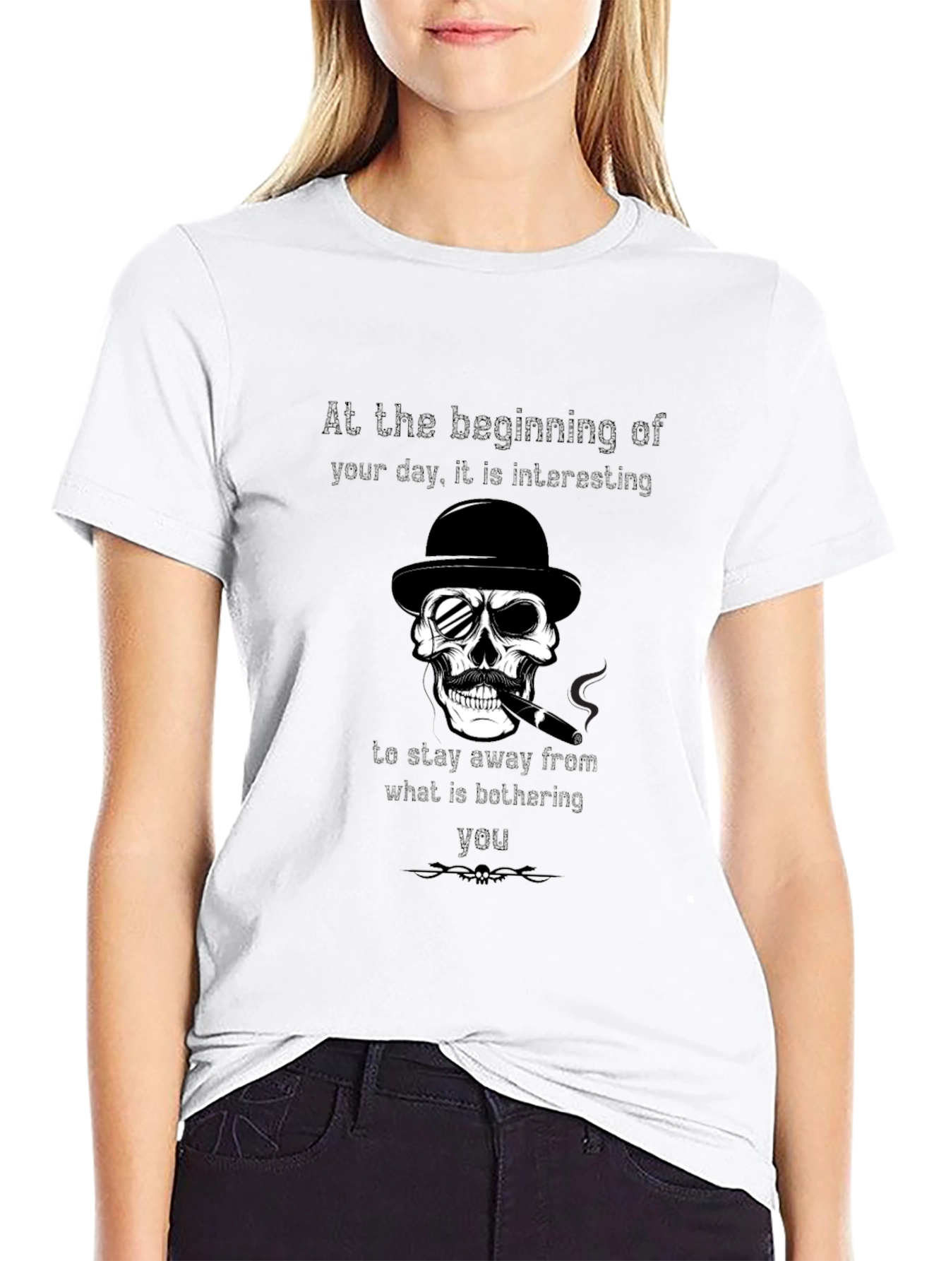 Skull Cigar Graphic T-Shirt
