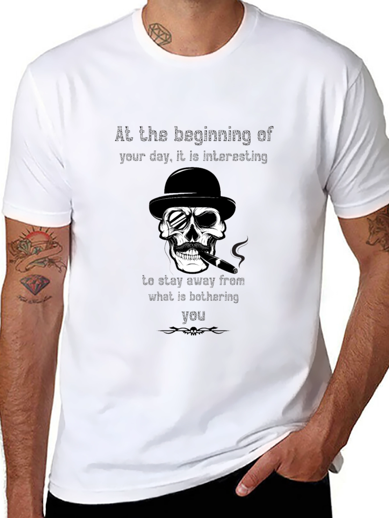 Skull Cigar Graphic T-Shirt