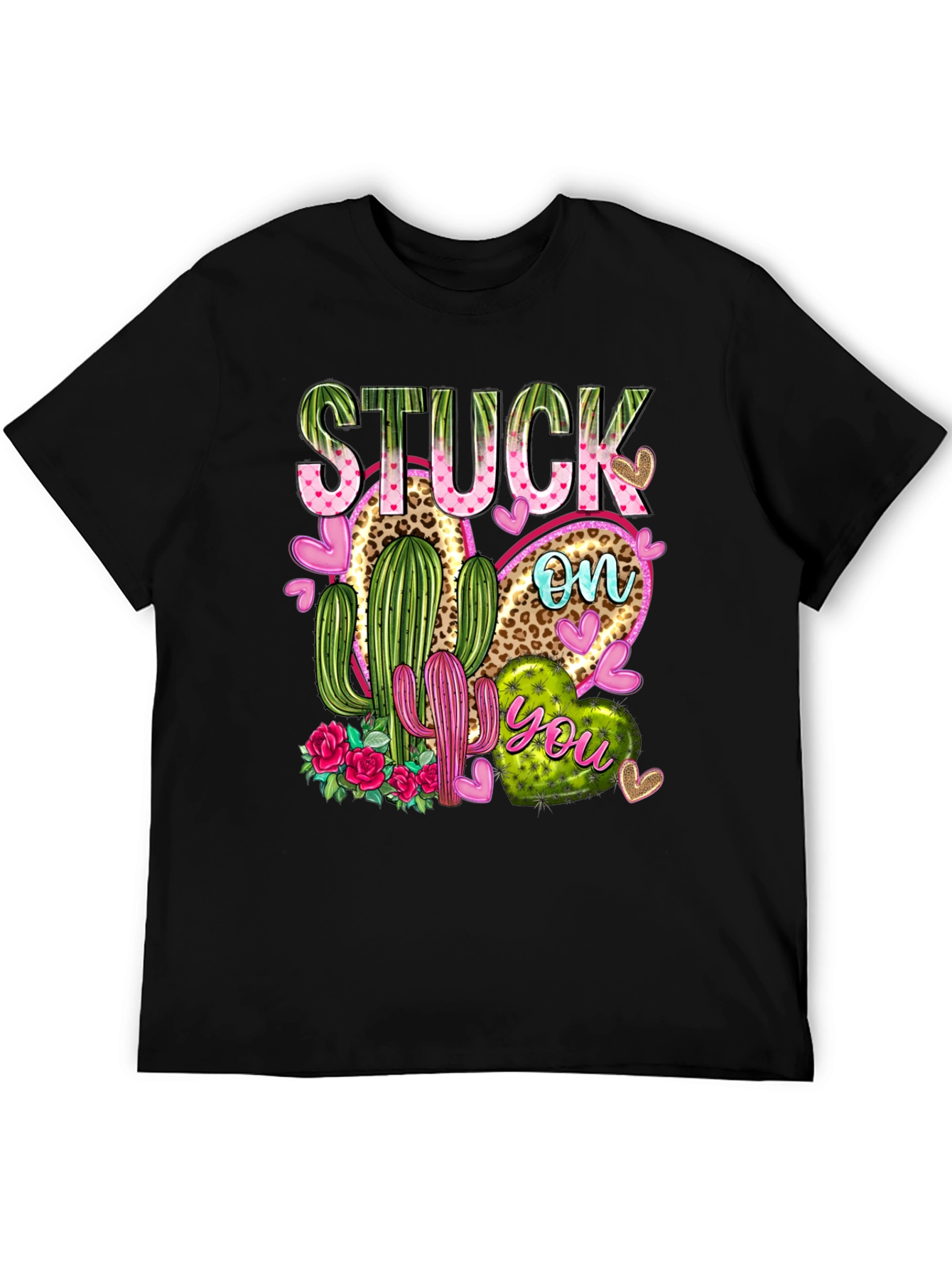 Stuck On You Cactus Heart Graphic T-Shirt