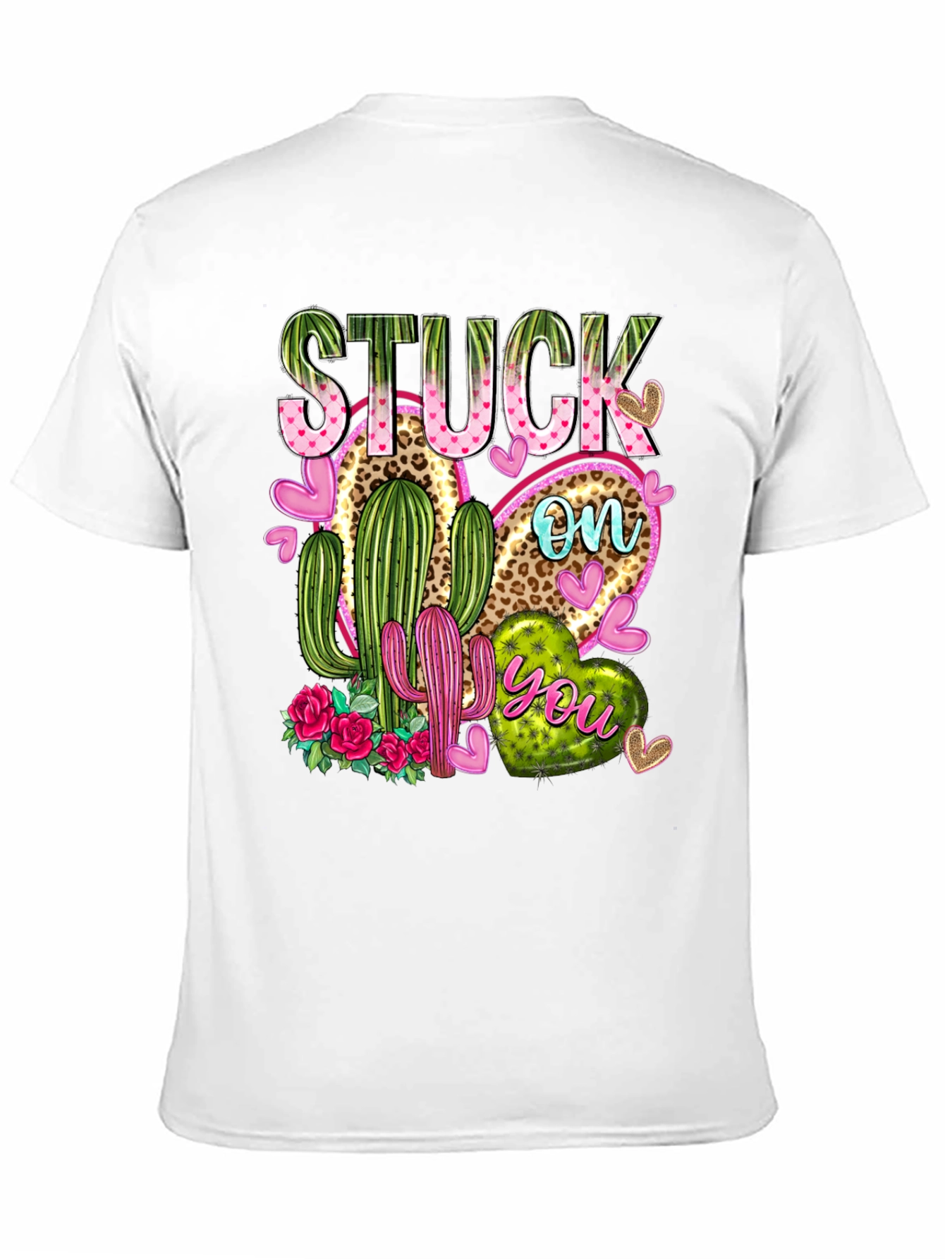 Stuck On You Cactus Heart Graphic T-Shirt
