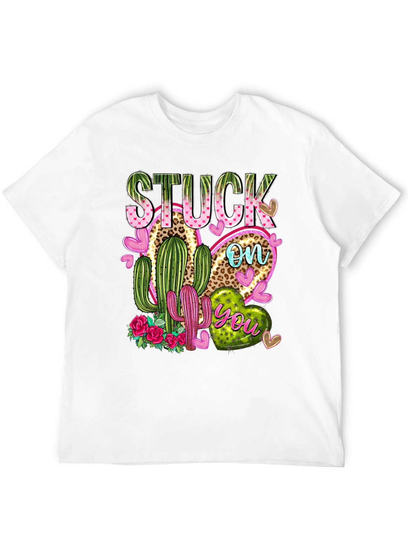 Stuck On You Cactus Heart Graphic T-Shirt