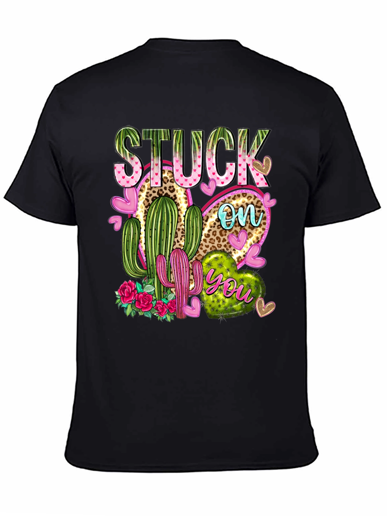 Stuck On You Cactus Heart Graphic T-Shirt