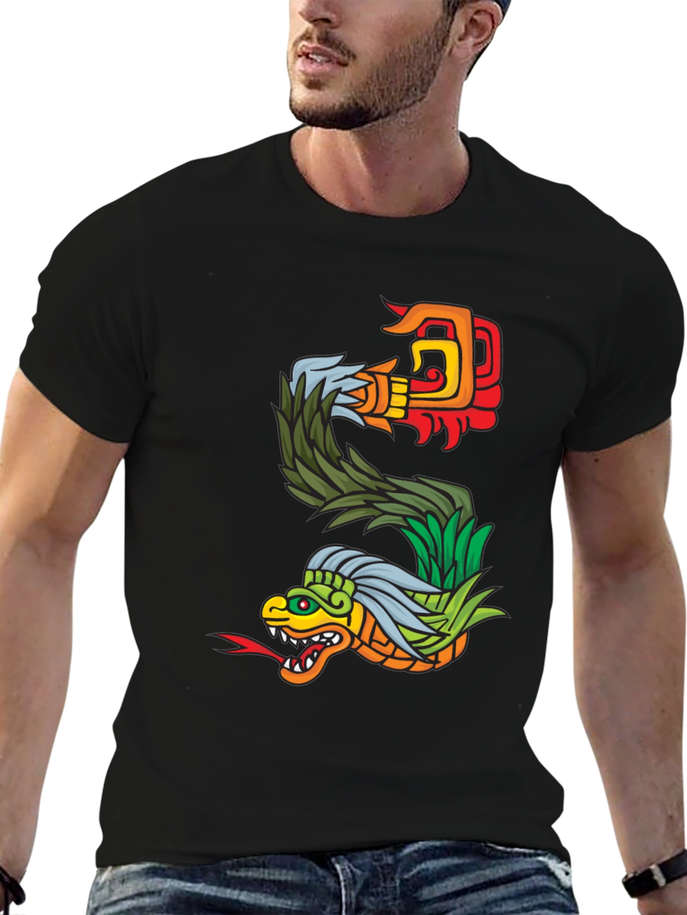 Aztec Serpent T-Shirt - Bold Graphic Tee