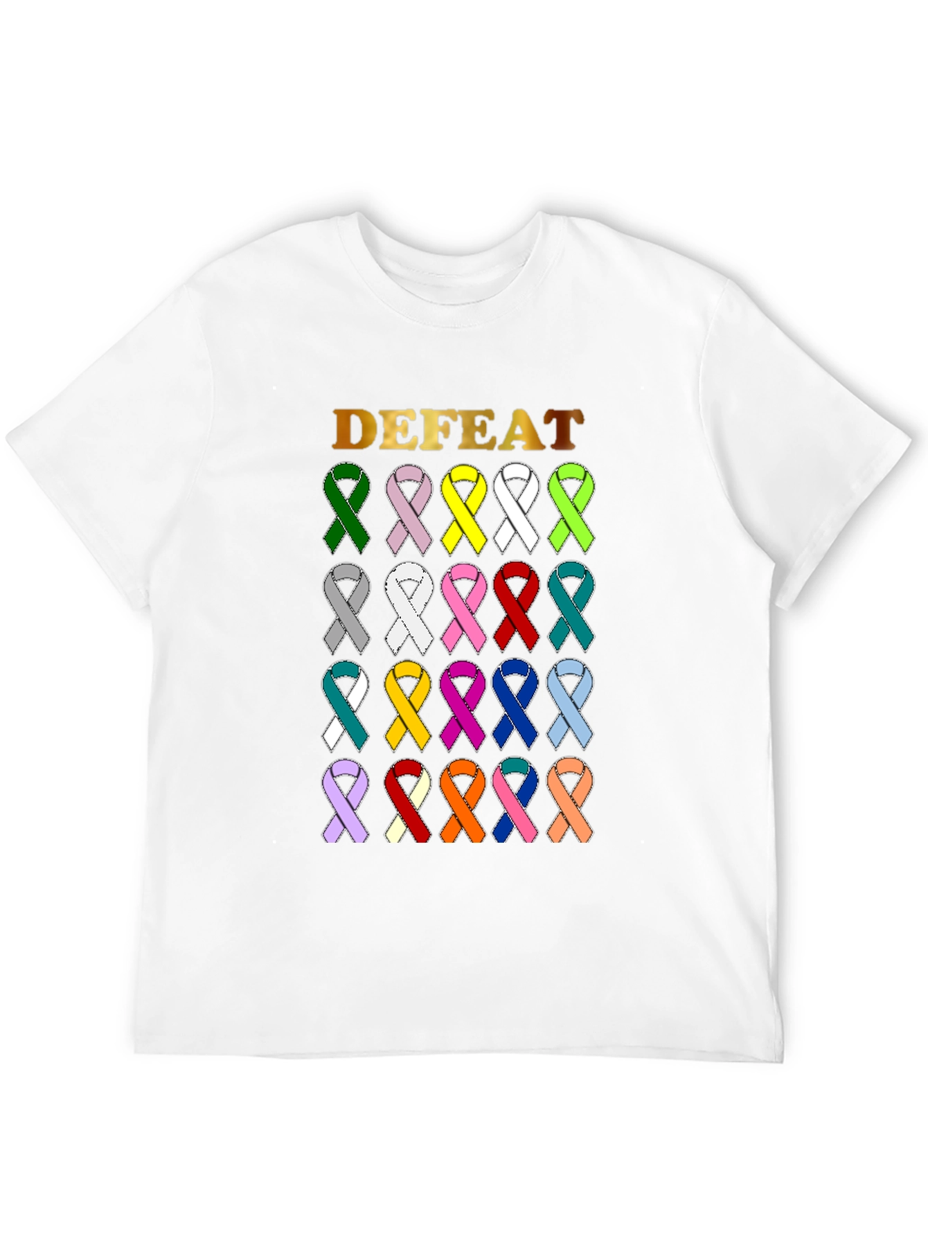 Defeat Cancer Awareness Ribbon T-Shirt