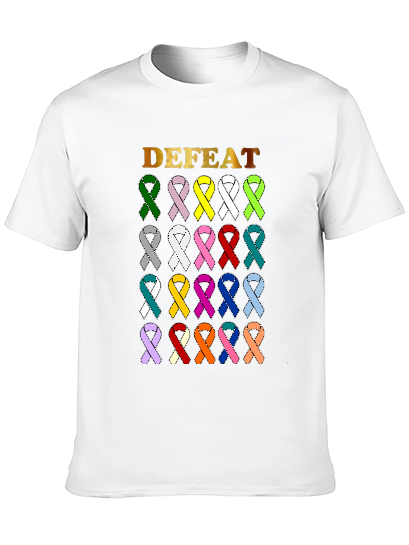 Defeat Cancer Awareness Ribbon T-Shirt