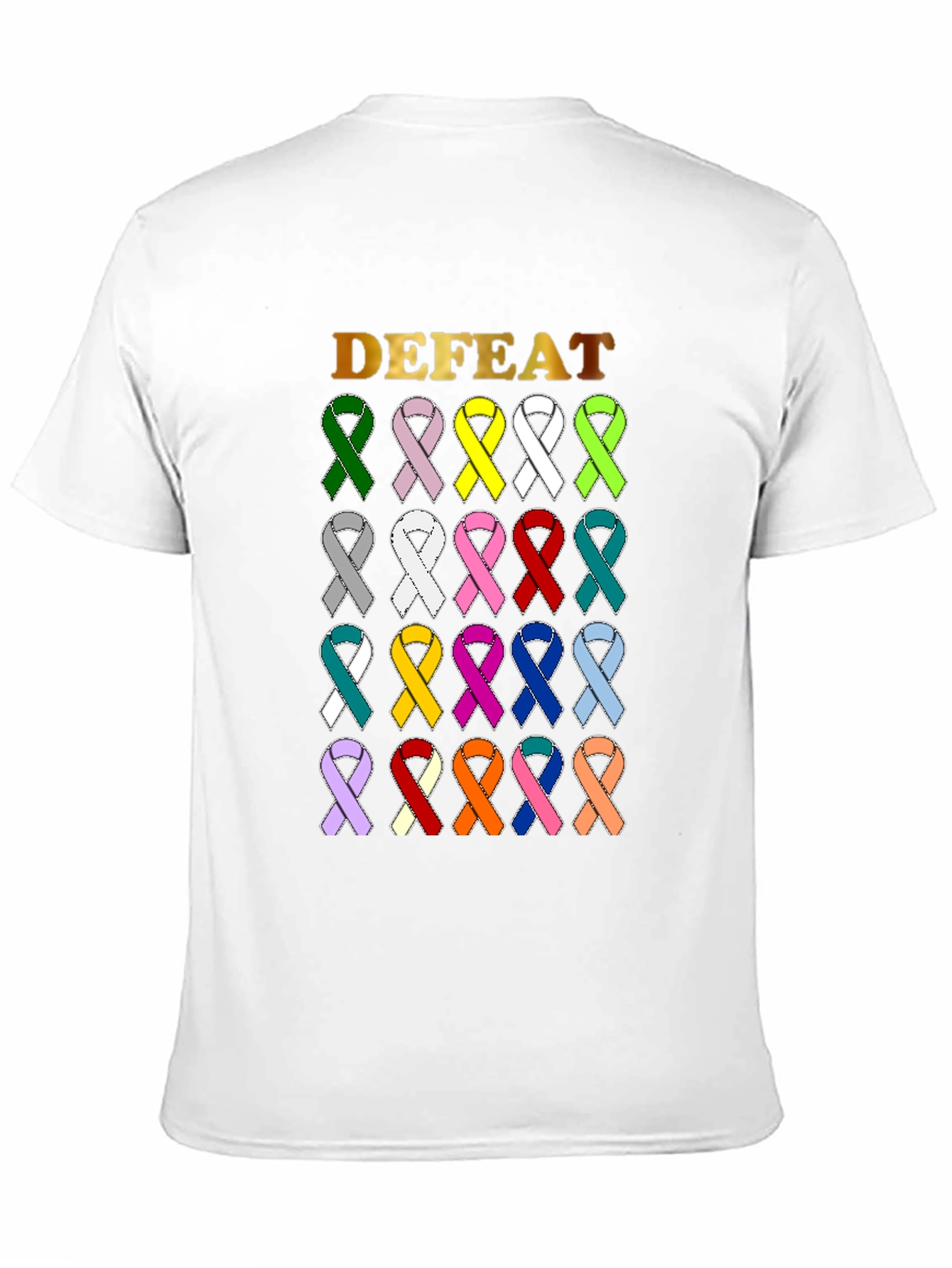 Defeat Cancer Awareness Ribbon T-Shirt