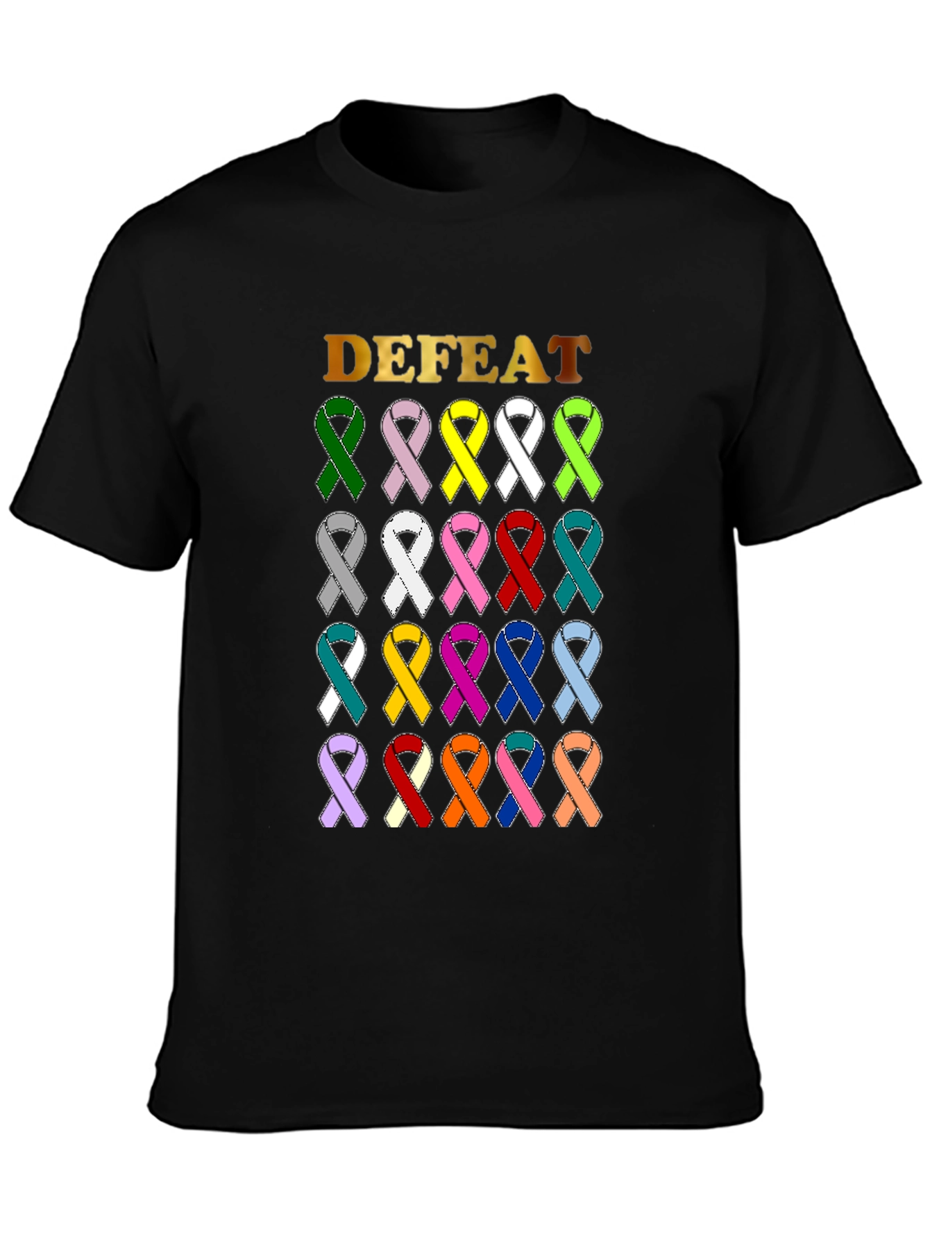 Defeat Cancer Awareness Ribbon T-Shirt