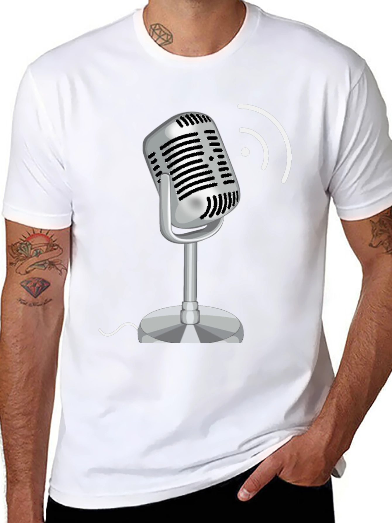 Retro Microphone Graphic T-Shirt