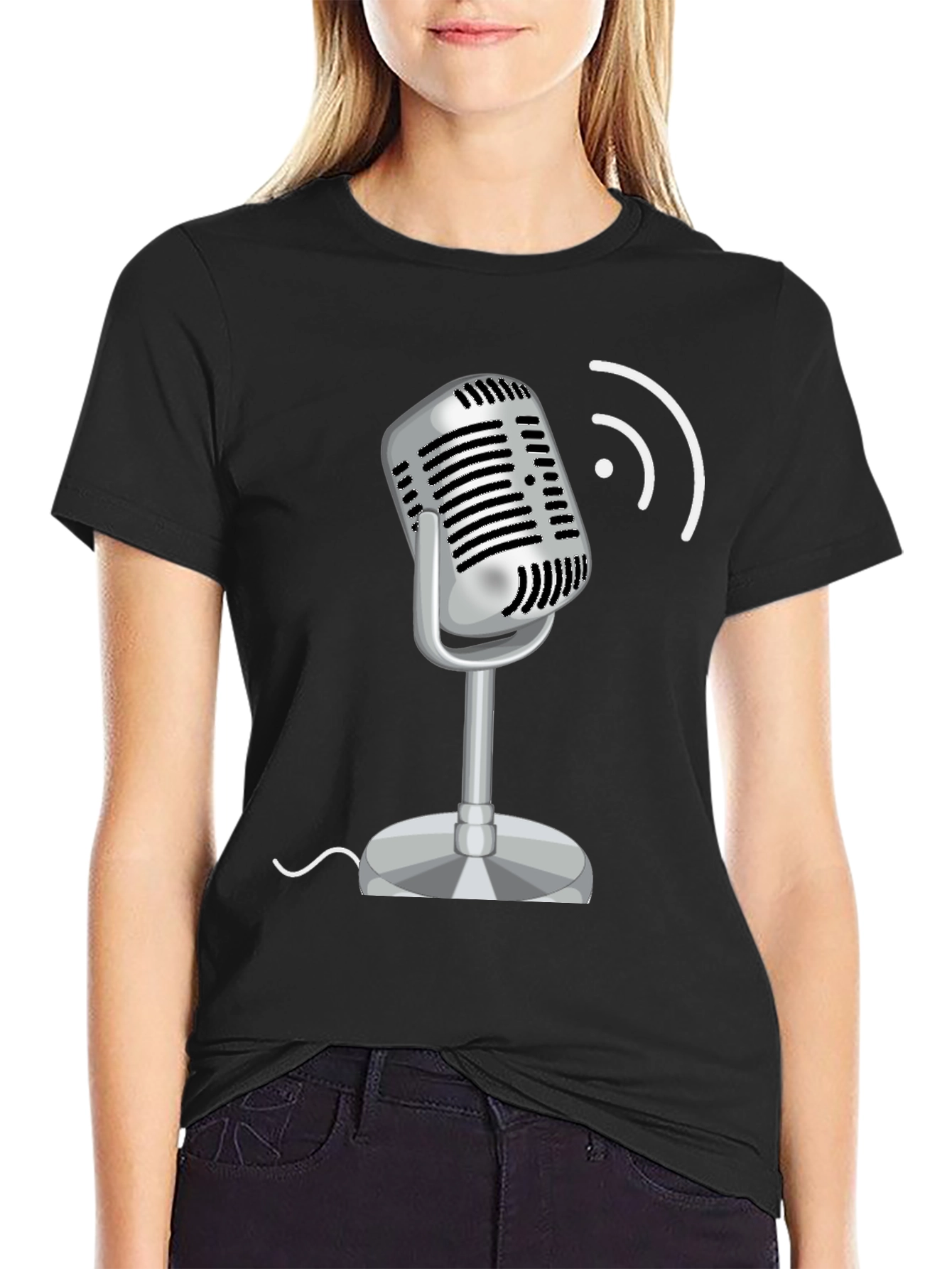 Retro Microphone Graphic T-Shirt
