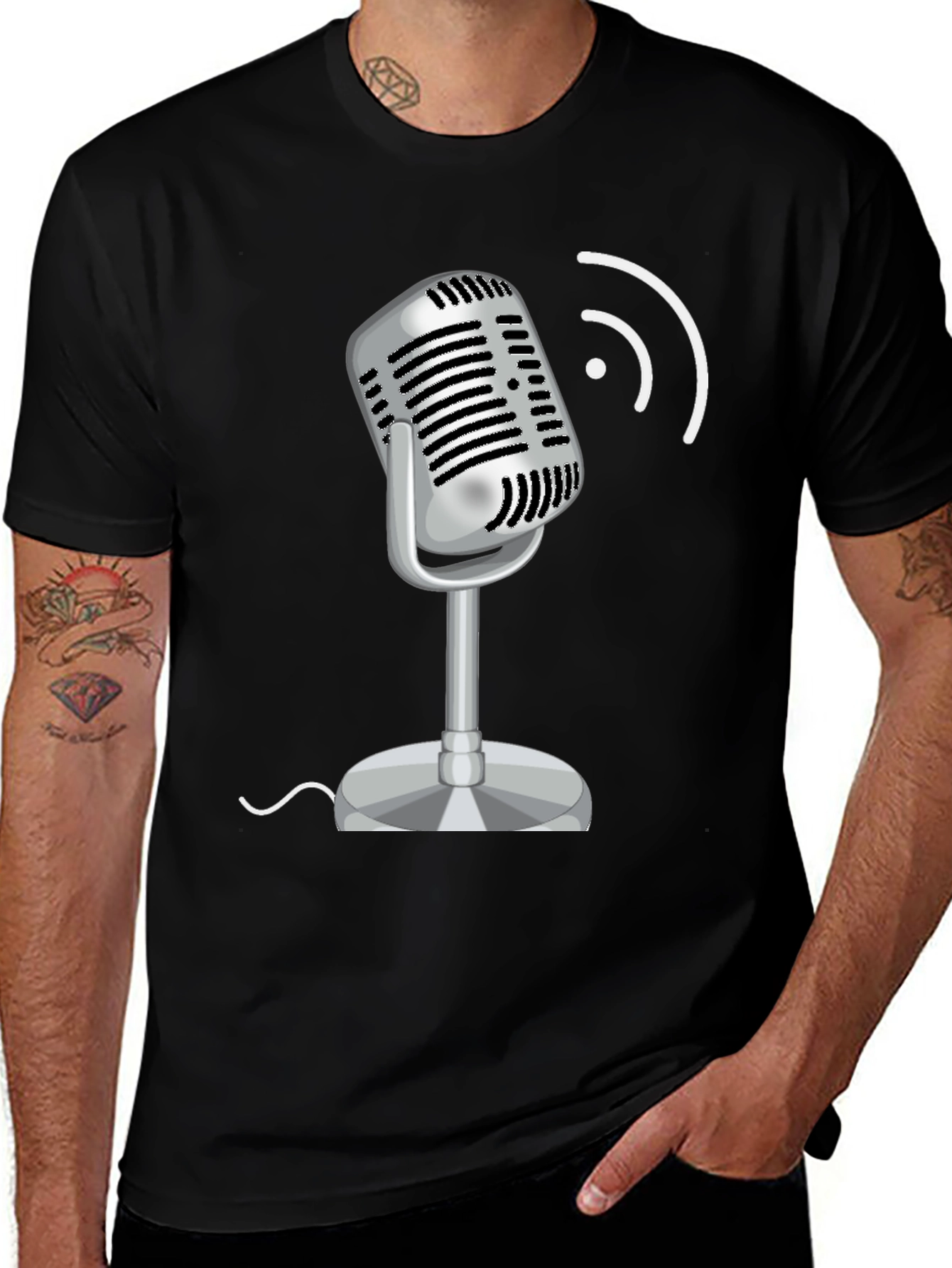 Retro Microphone Graphic T-Shirt
