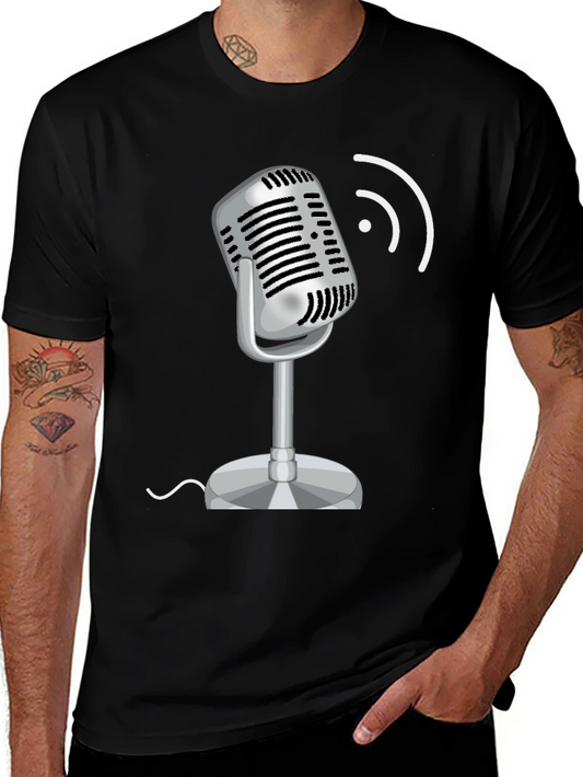 Retro Microphone Graphic T-Shirt