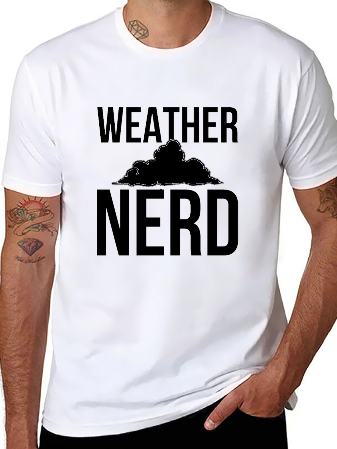 Weather Nerd Graphic Tee - Black Cotton T-Shirt