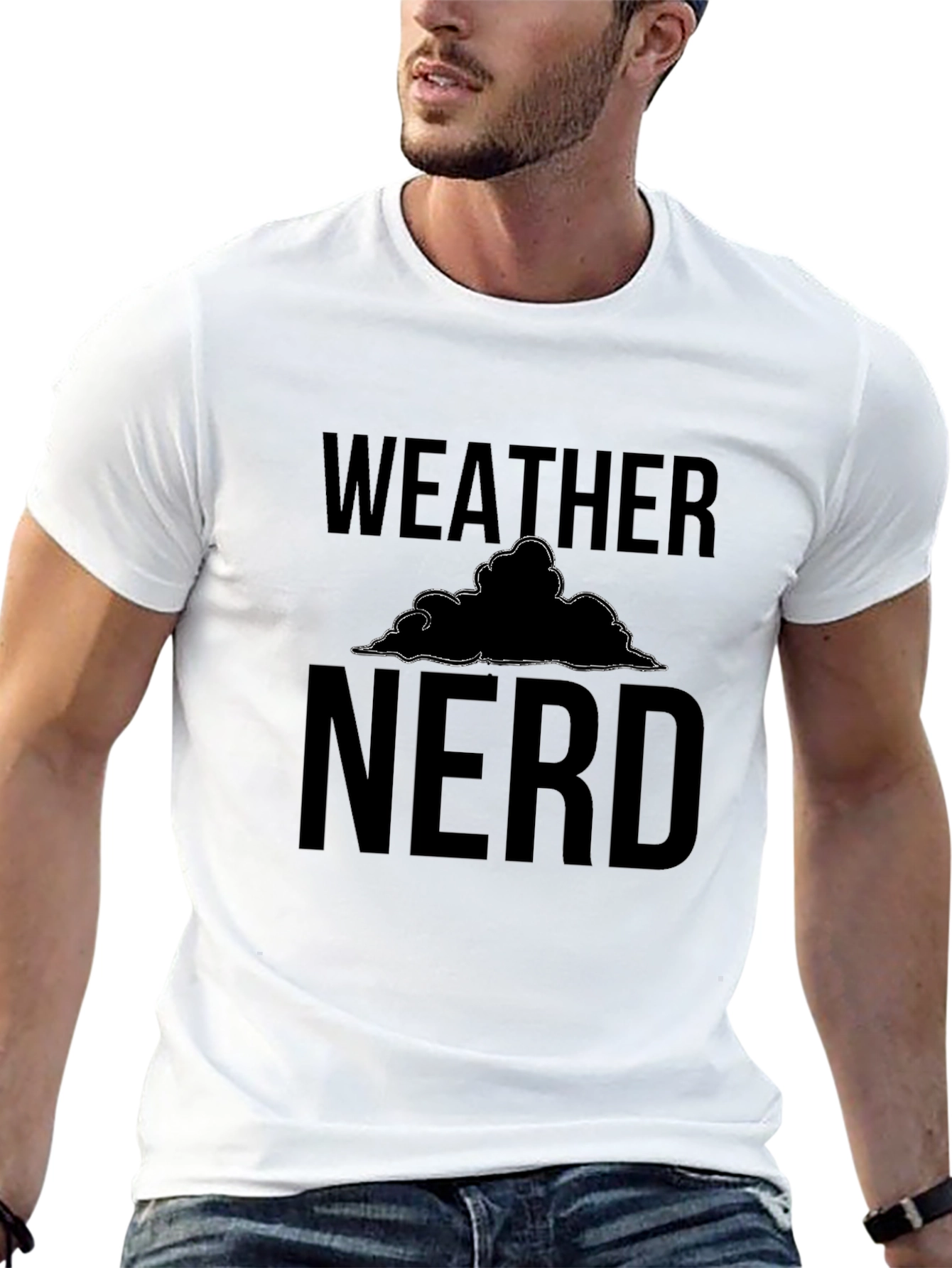 Weather Nerd Graphic Tee - Black Cotton T-Shirt