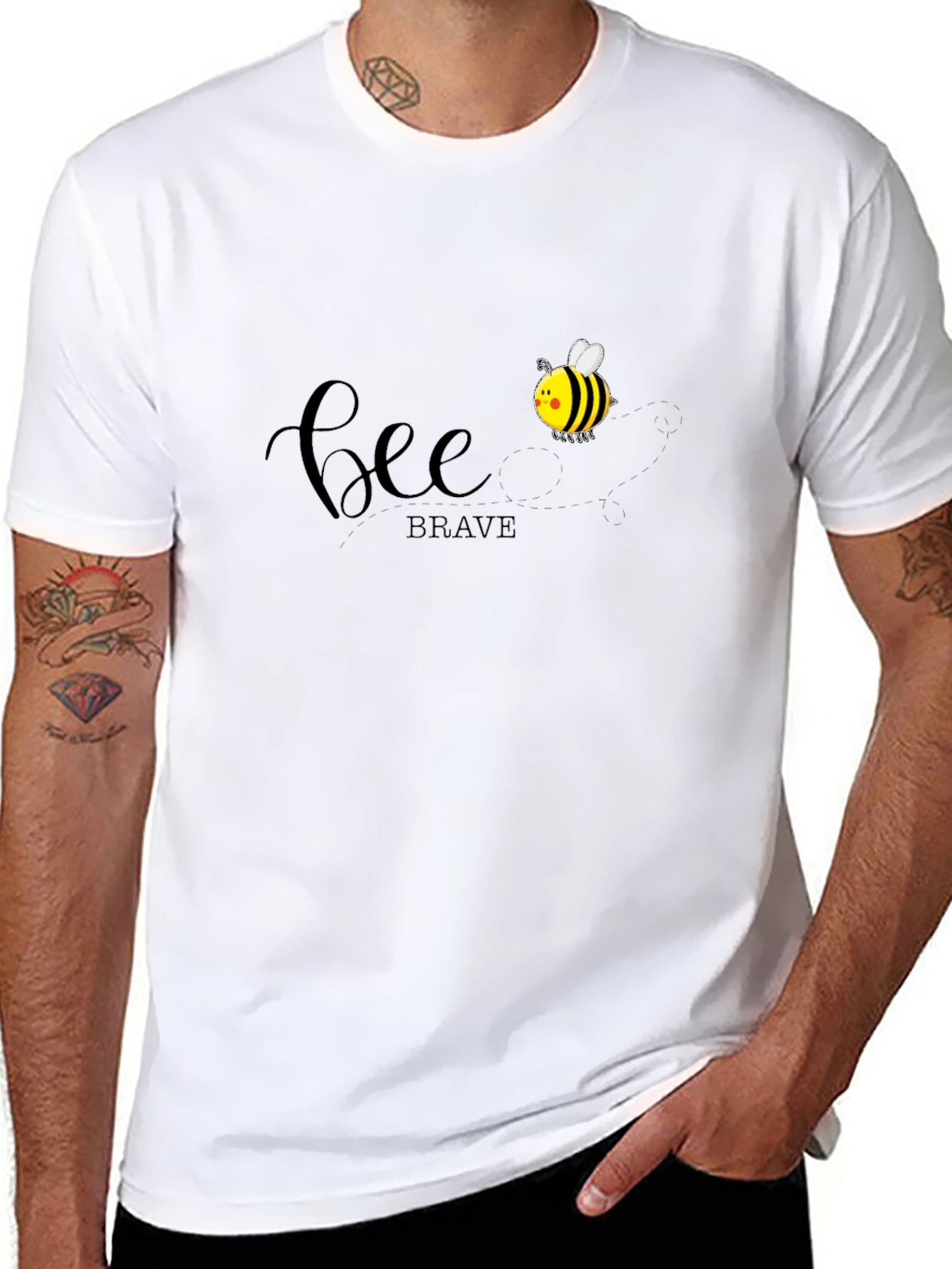 Bee Brave Graphic Tee - Unisex Cotton T-Shirt