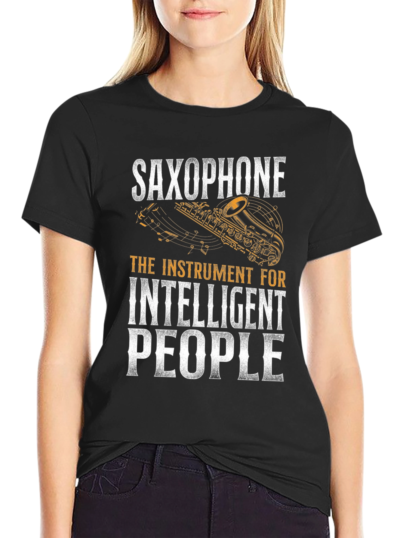 Saxophone Intelligent People Graphic T-Shirt