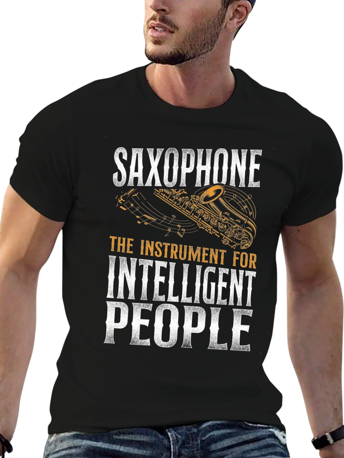 Saxophone Intelligent People Graphic T-Shirt