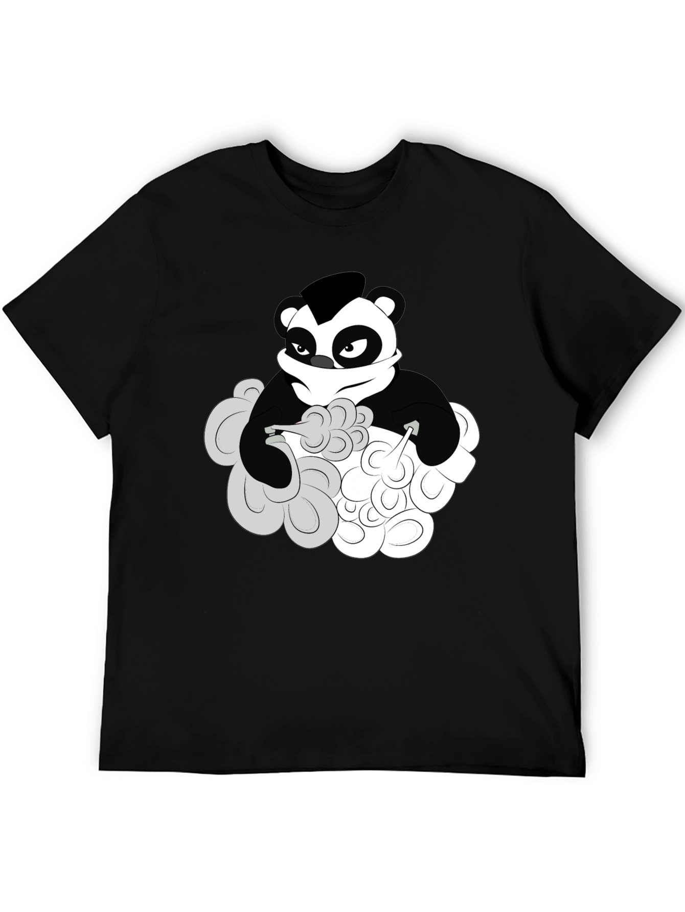 Cool Panda Graphic T-Shirt - Black Cotton Tee