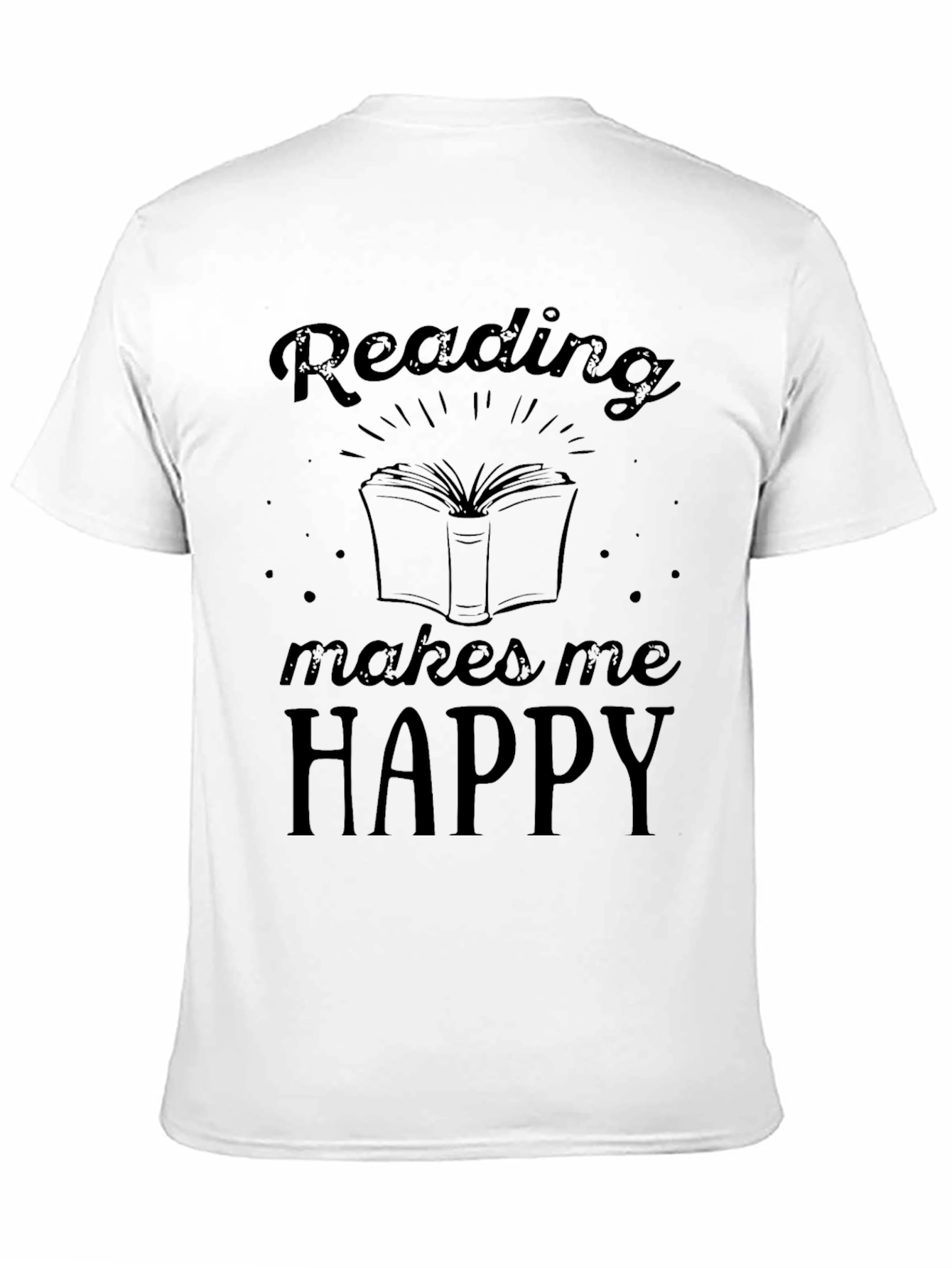 Reading Makes Me Happy Black T-Shirt