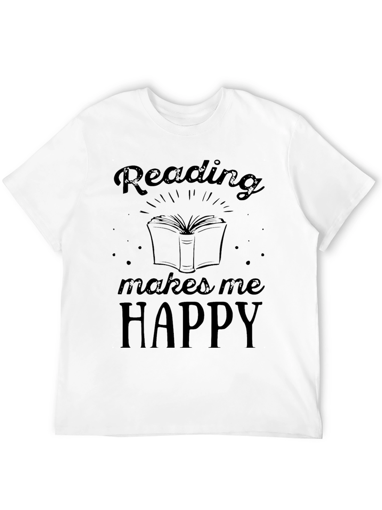 Reading Makes Me Happy Black T-Shirt